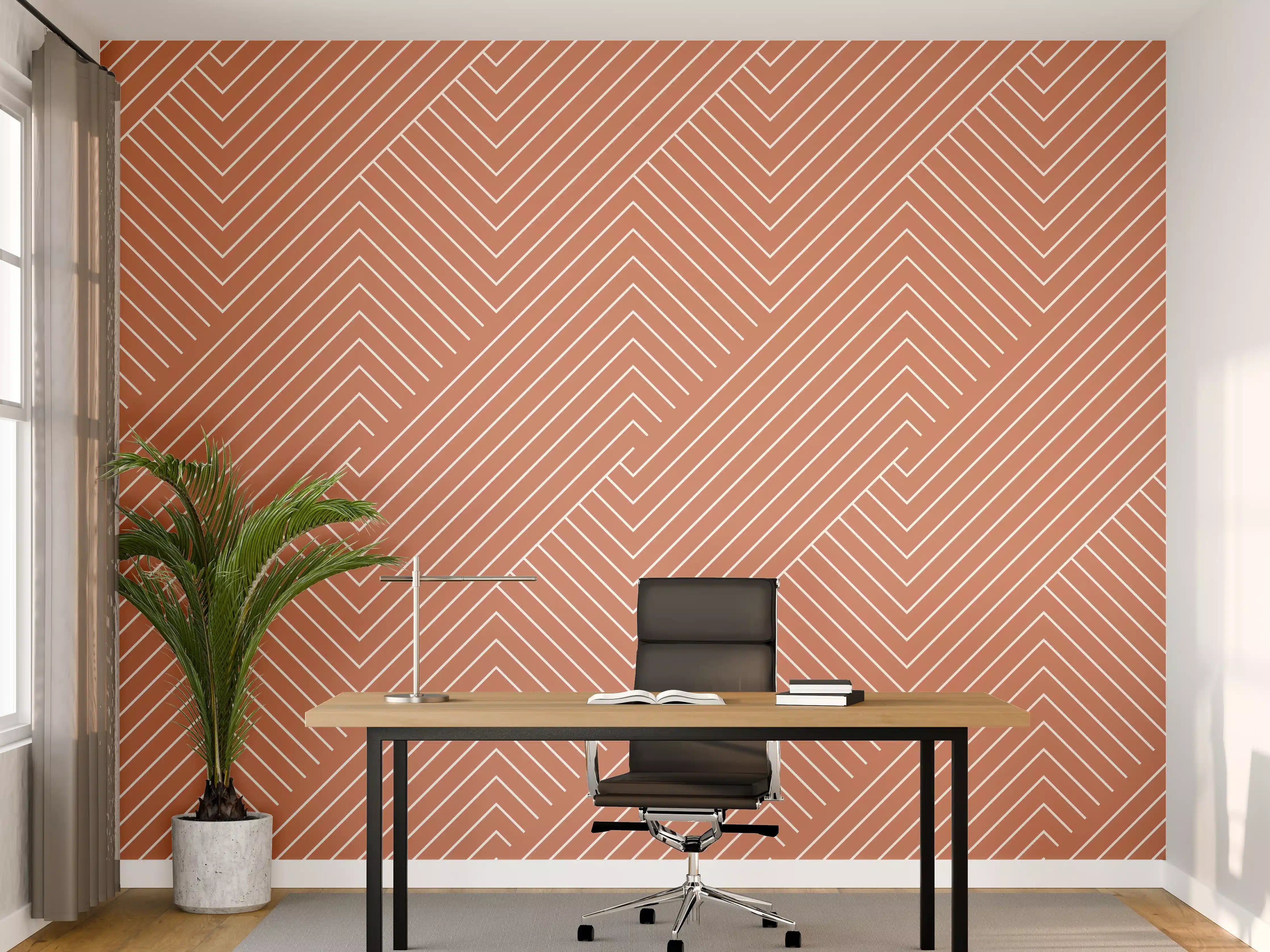 Büro Wandgestaltung - Geometrische Terrakotta-Fliese