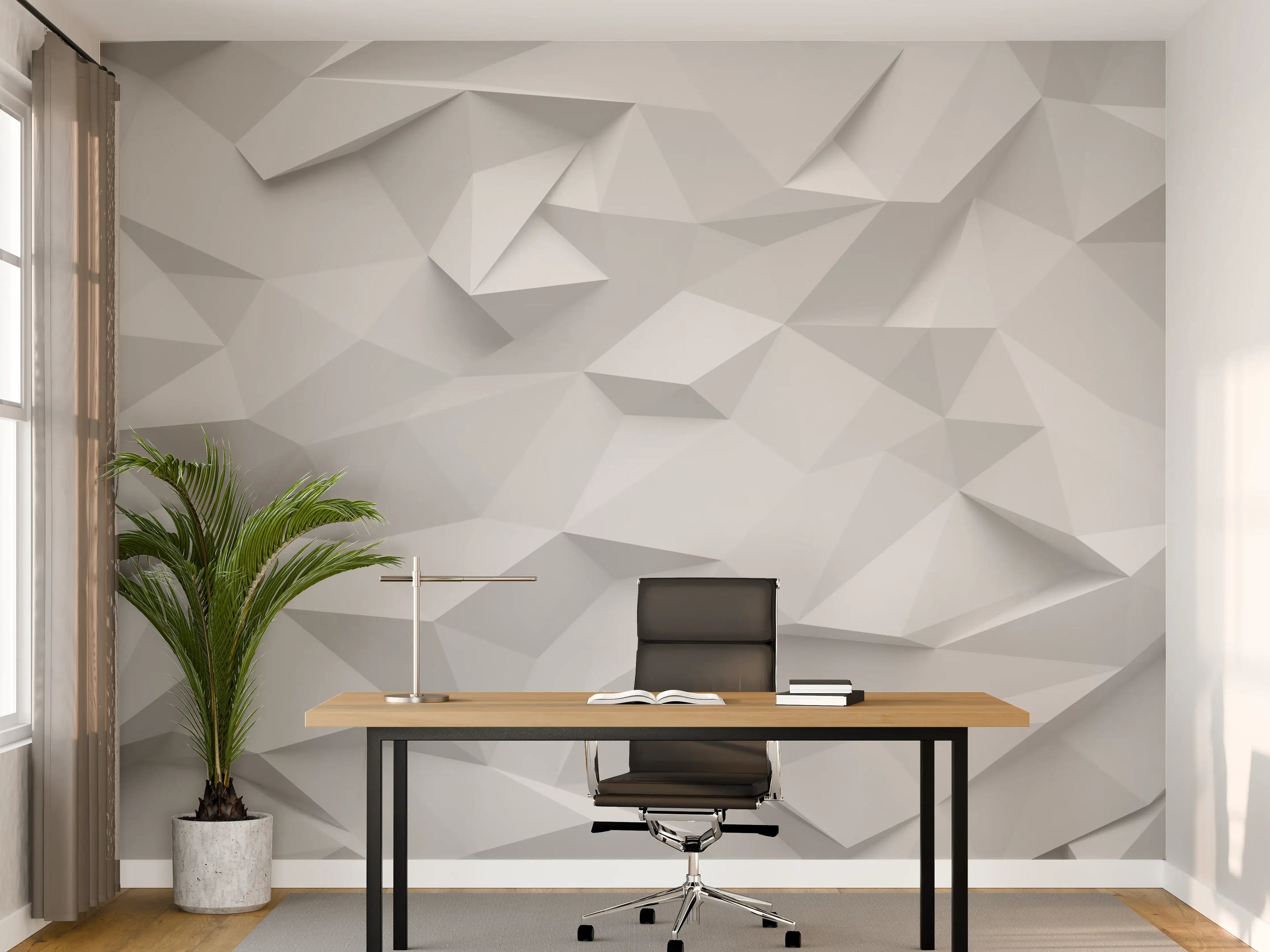 Büro Wandgestaltung - Geometrische Weiß-Grau Textur
