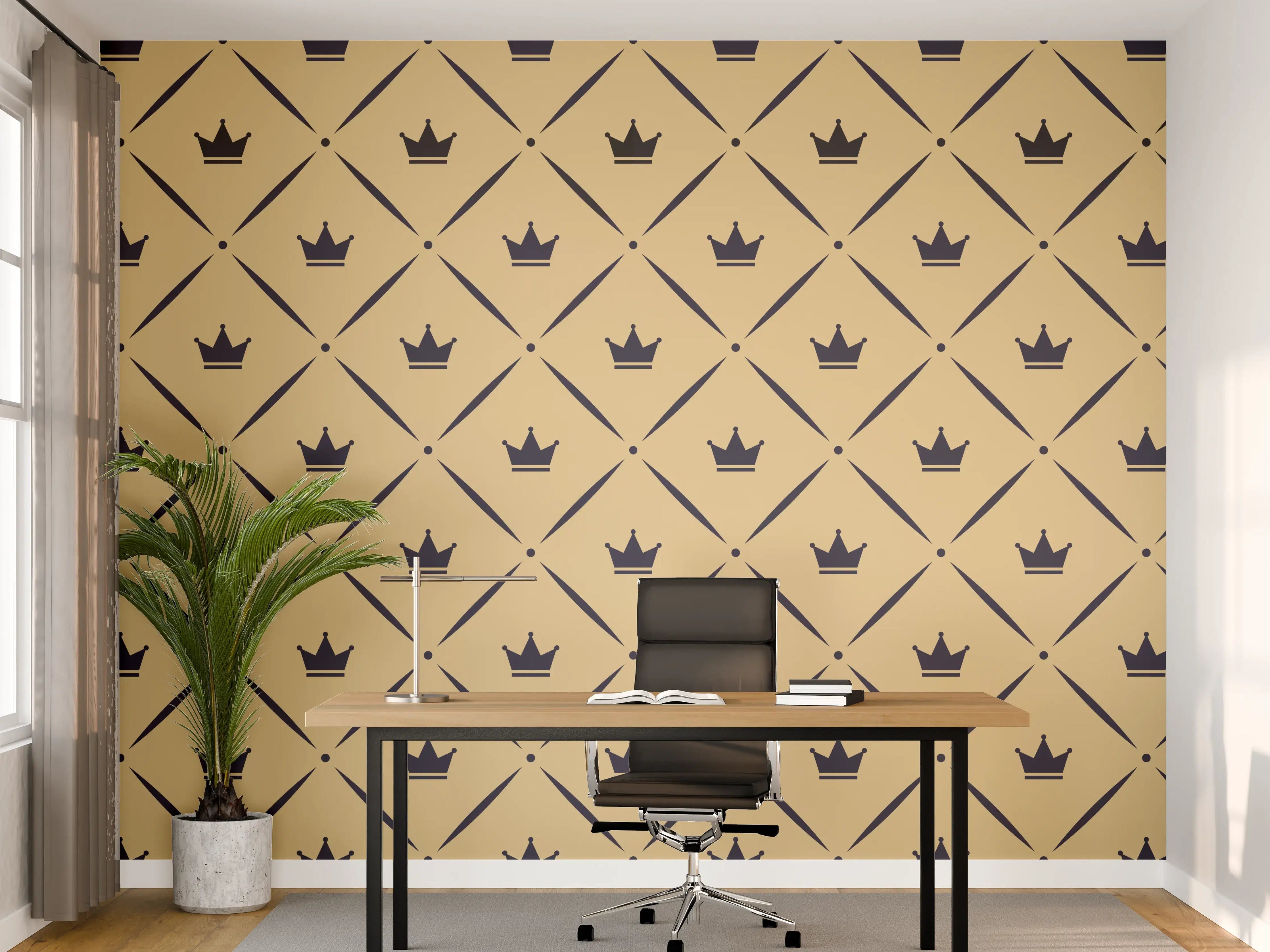 Büro Wandgestaltung - Geometrisches Beige-Braun Muster