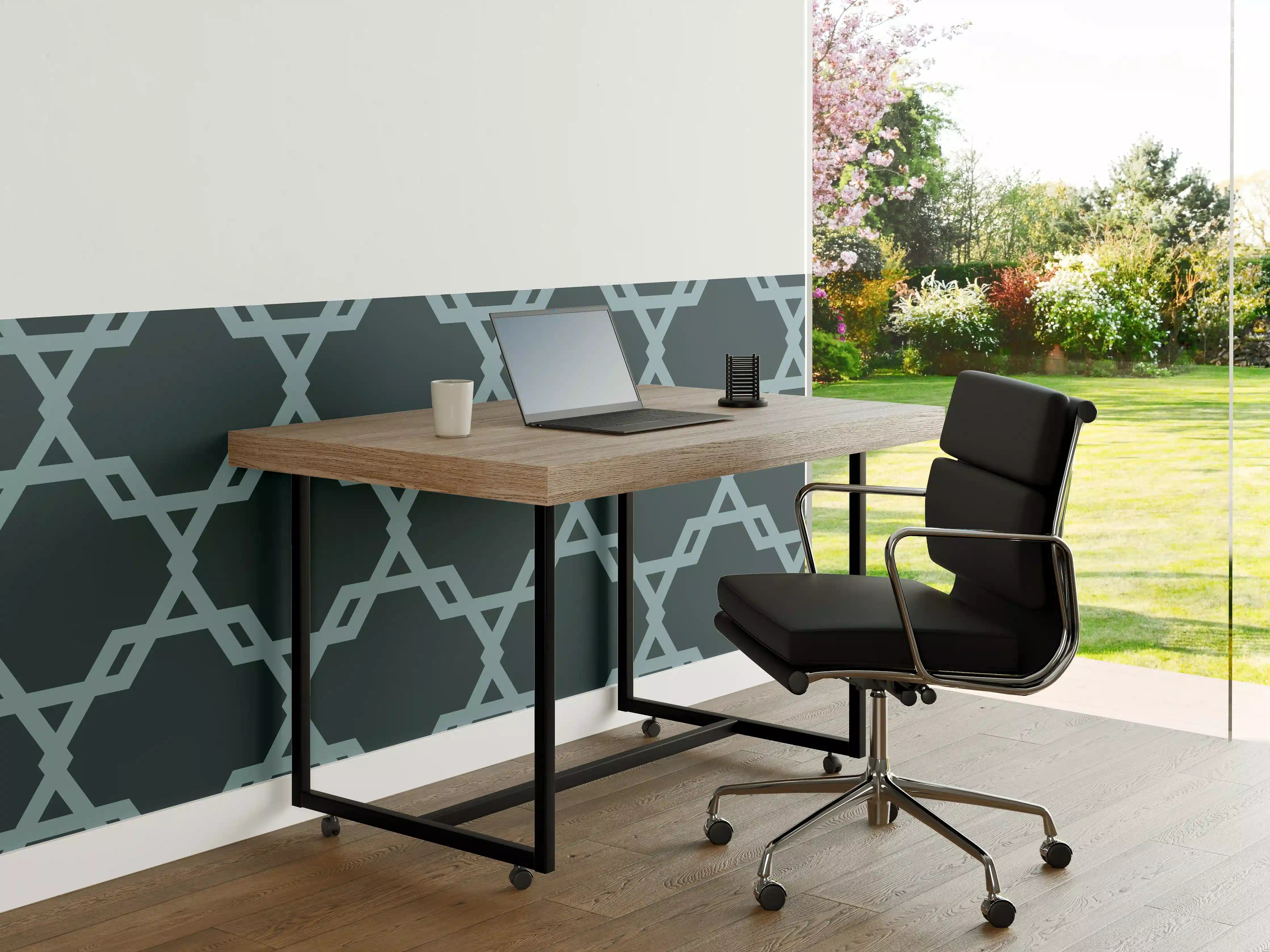 Büro Wandgestaltung - Geometrisches Blaugrau Muster