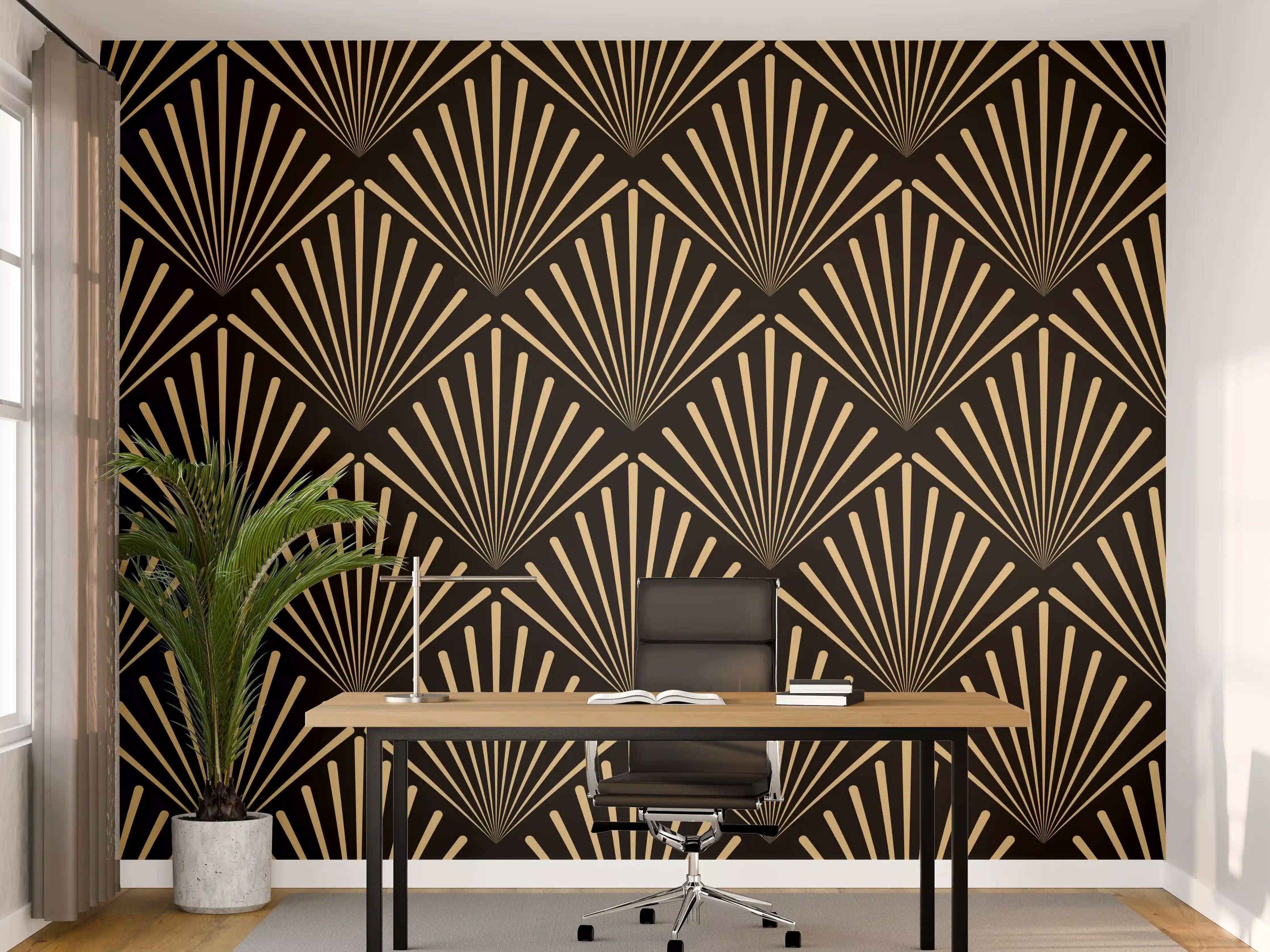 Büro Wandgestaltung - Geometrisches Goldmuster