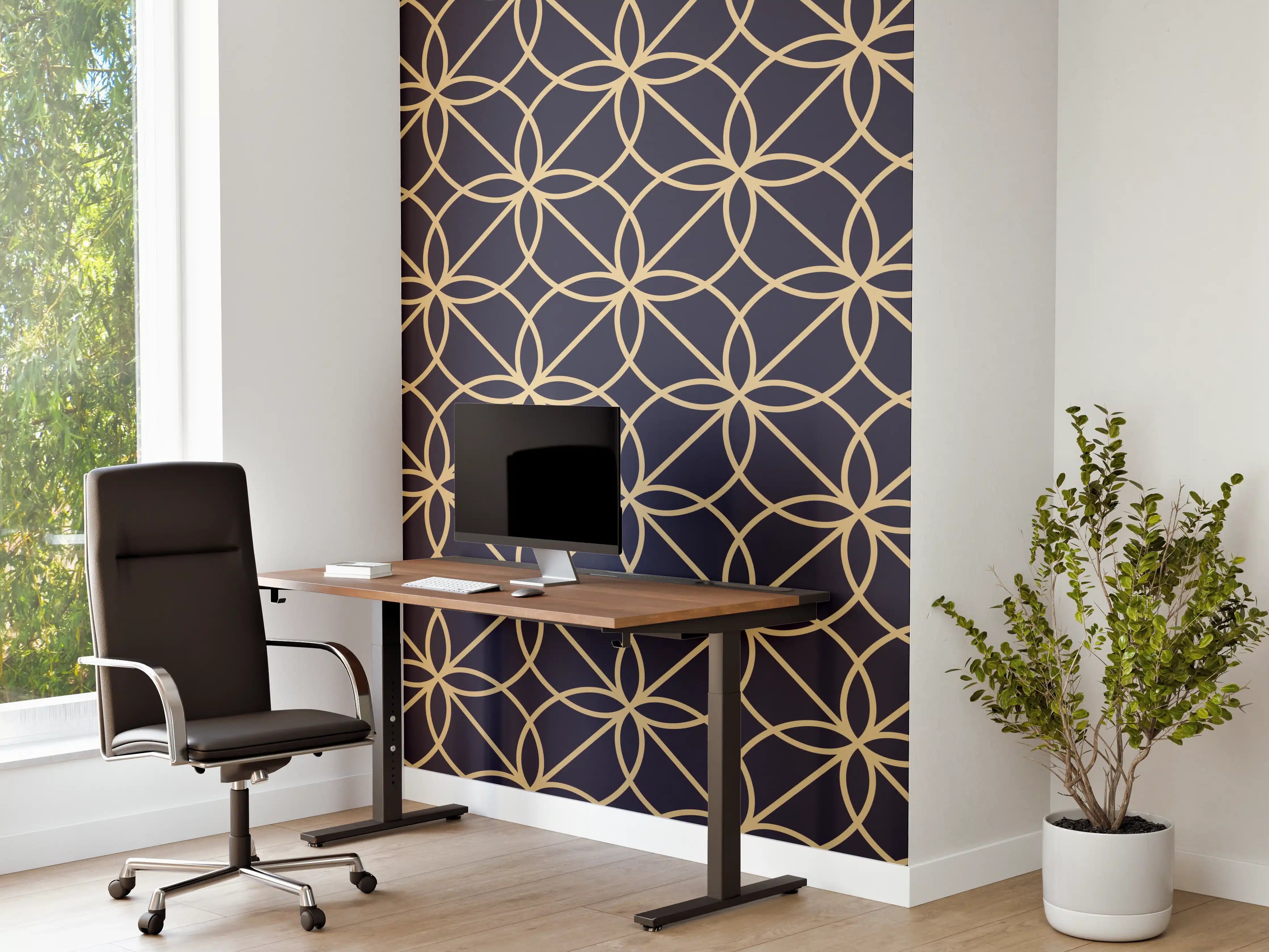 Büro Wandgestaltung - Geometrisches Linienmuster