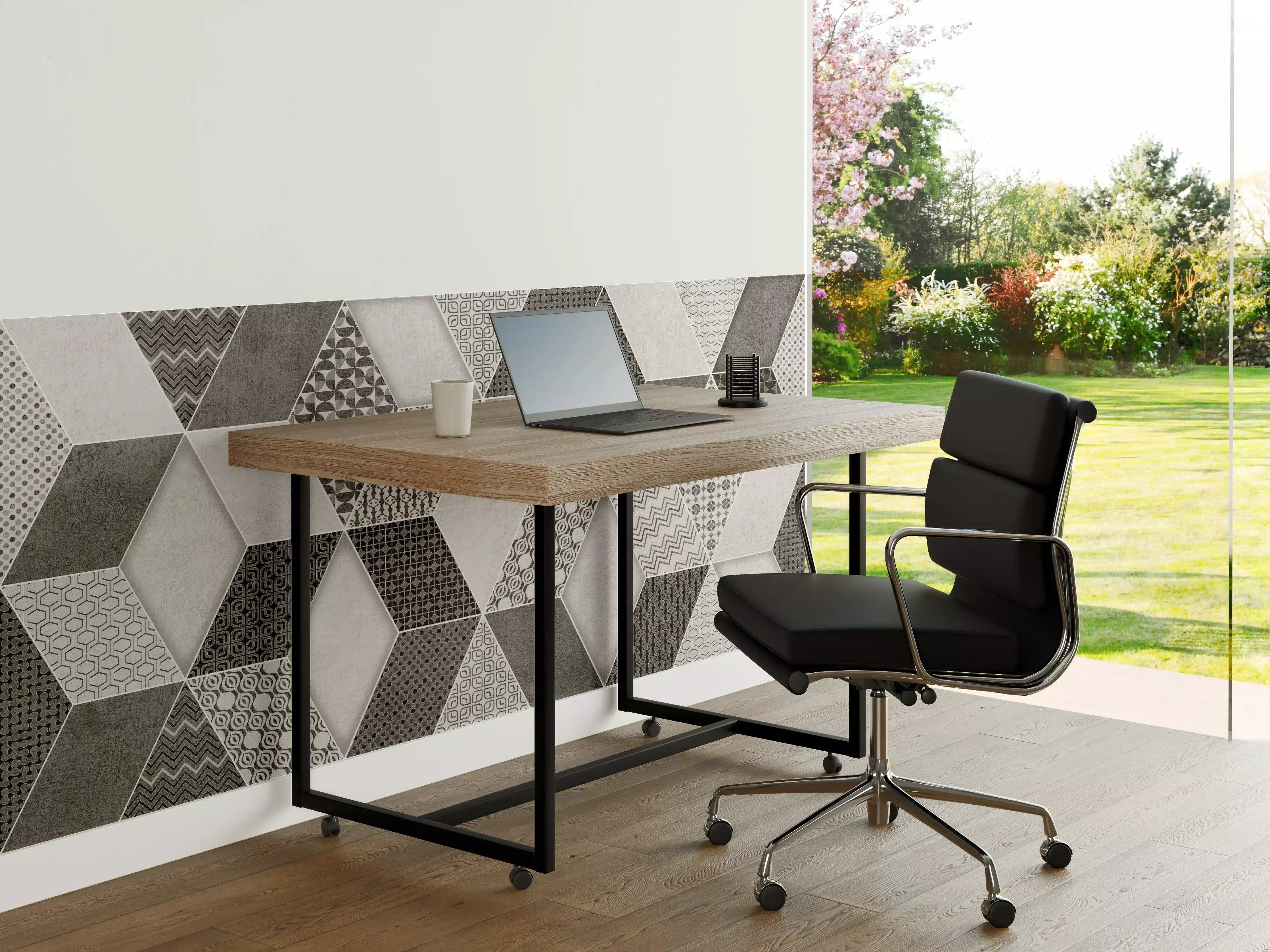 Büro Wandgestaltung - Geometrisches Retro-Fliesen Muster