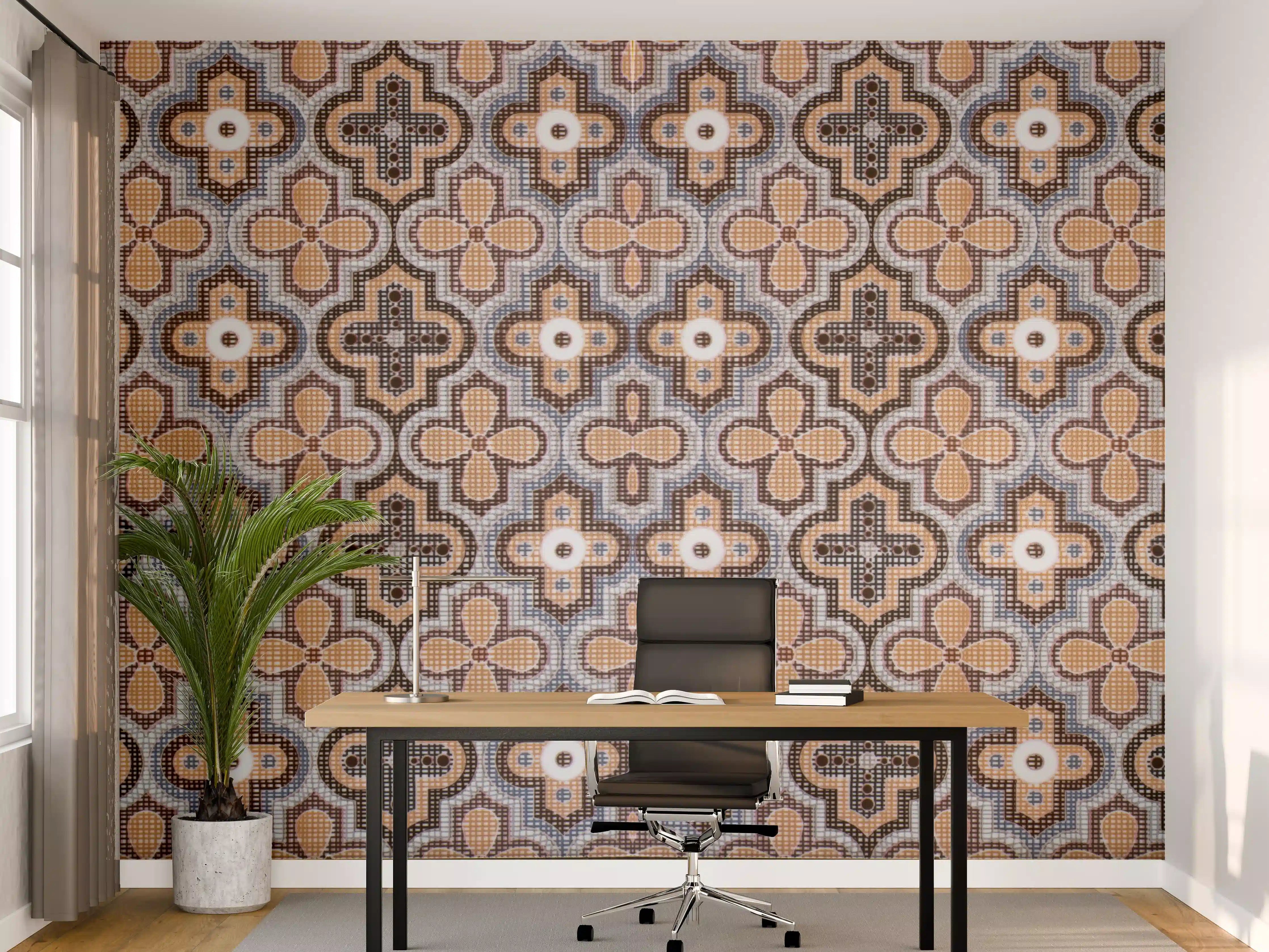 Büro Wandgestaltung - Geometrisches Retro-Muster
