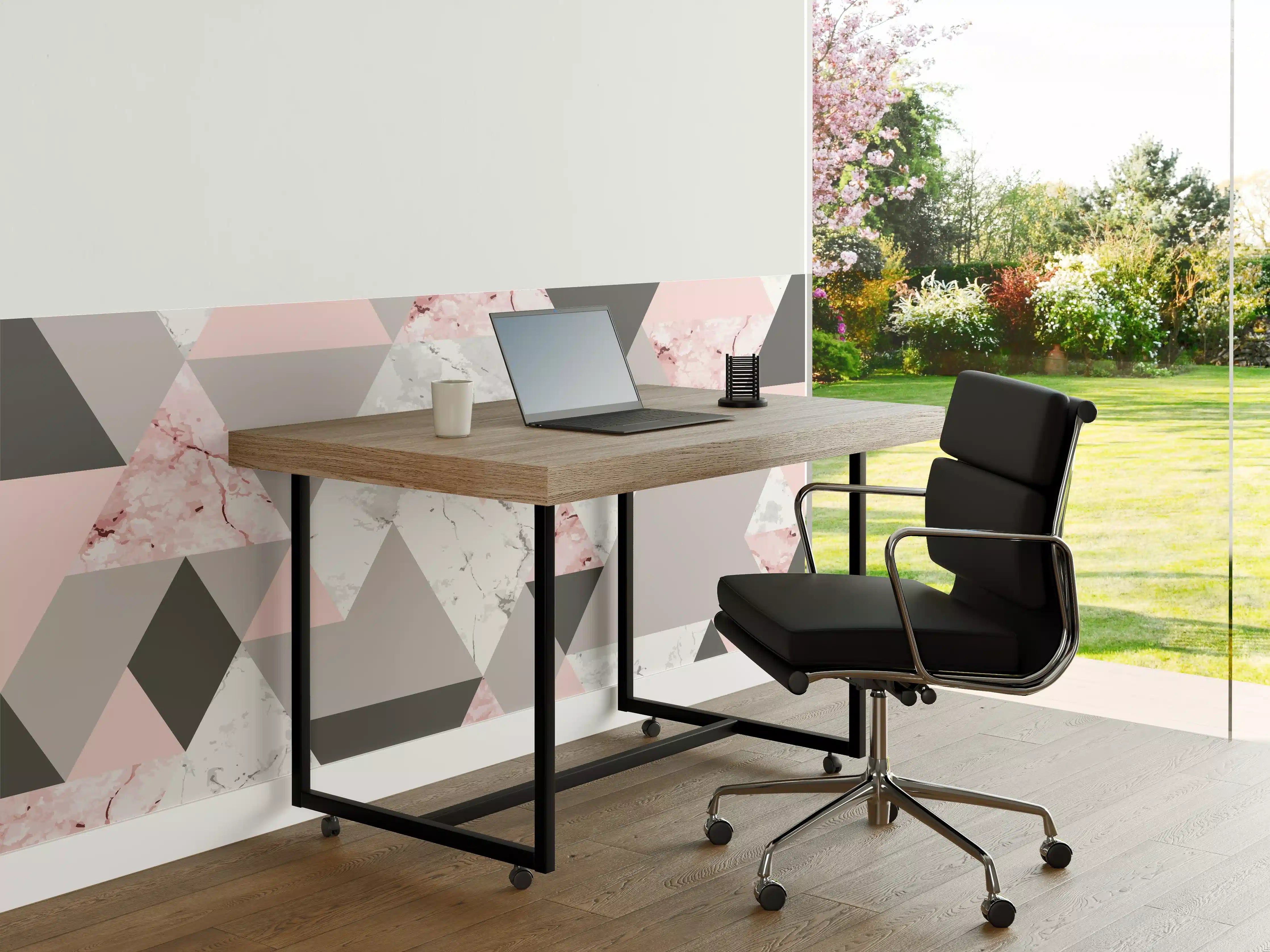 Büro Wandgestaltung - Geometrisches Rosa-Grau-Muster