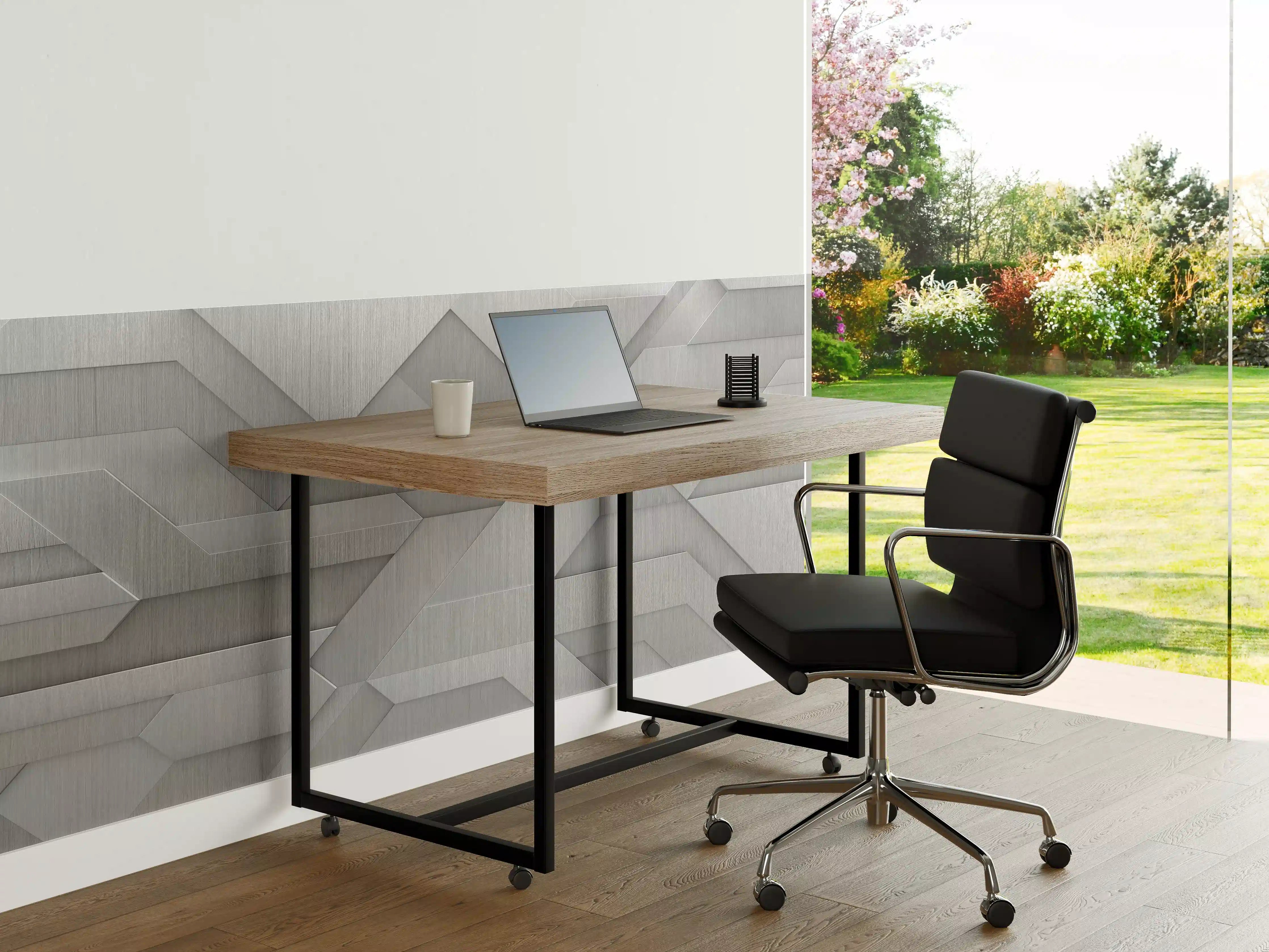Büro Wandgestaltung - Geometrisches Weiß-Metallic-Muster