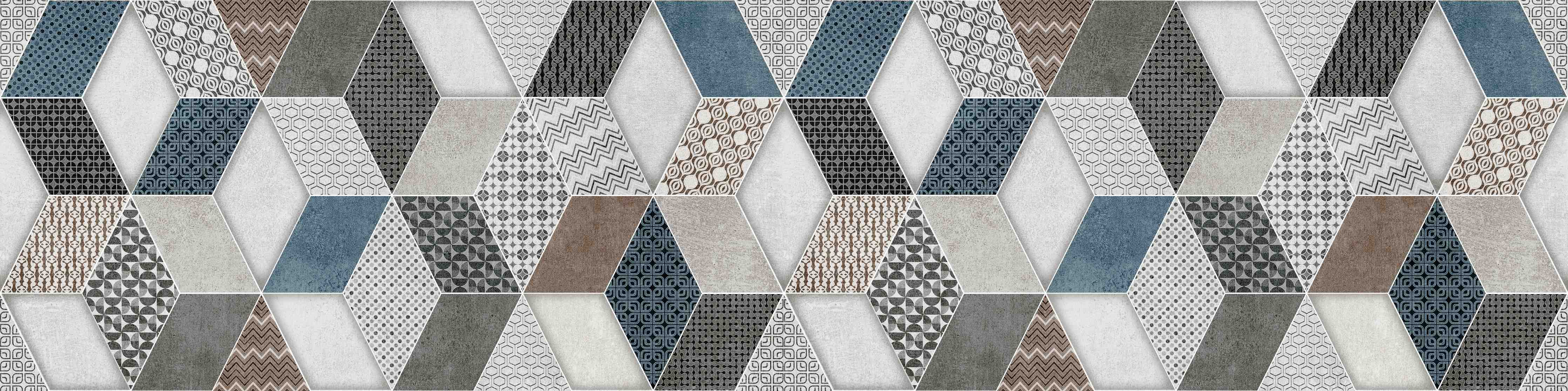 Büro Wandgestaltung-Geometrischse Retro-Fliesen Muster