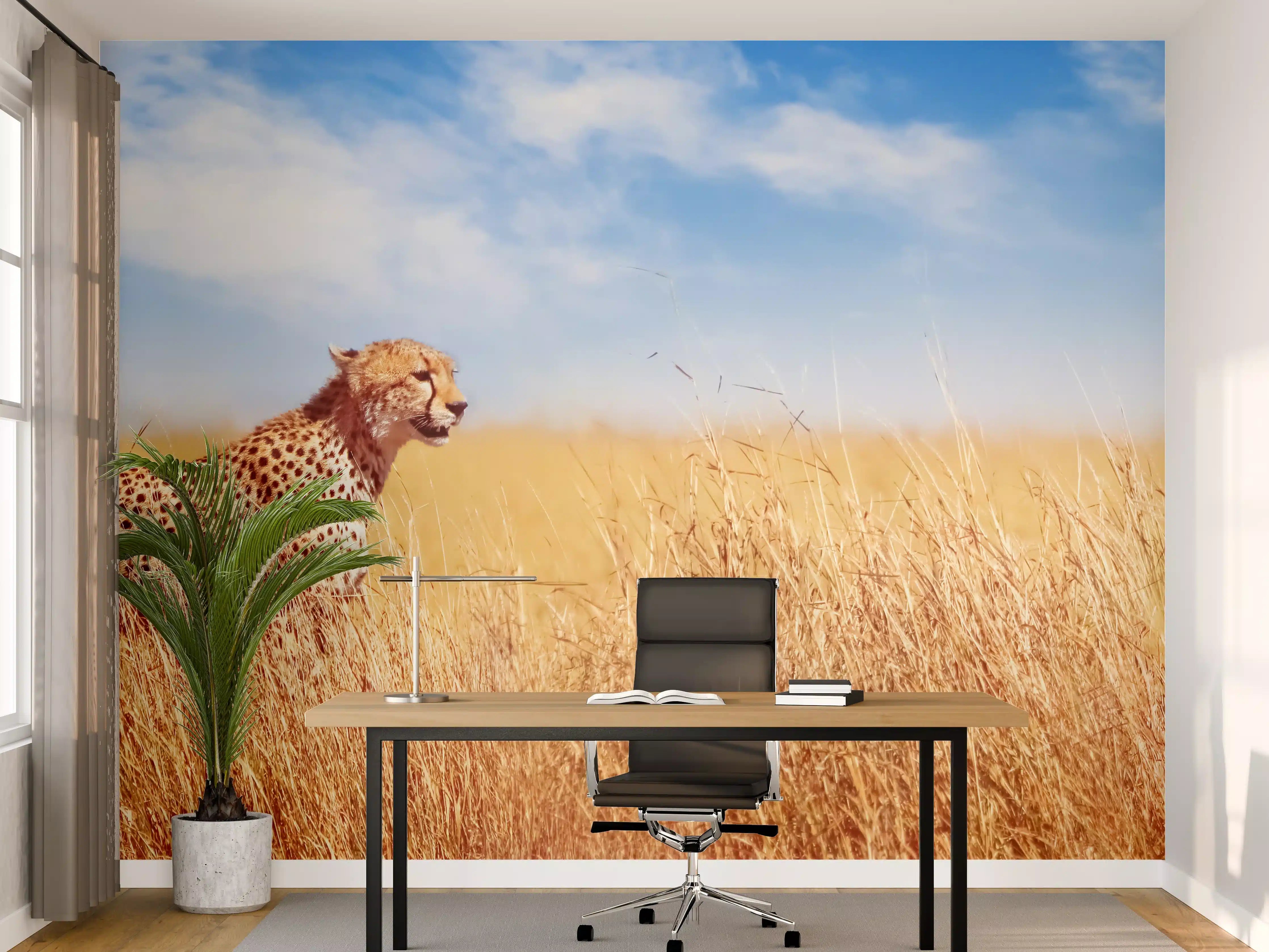 Büro Wandgestaltung - Gepard in der afrikanischen Savanne