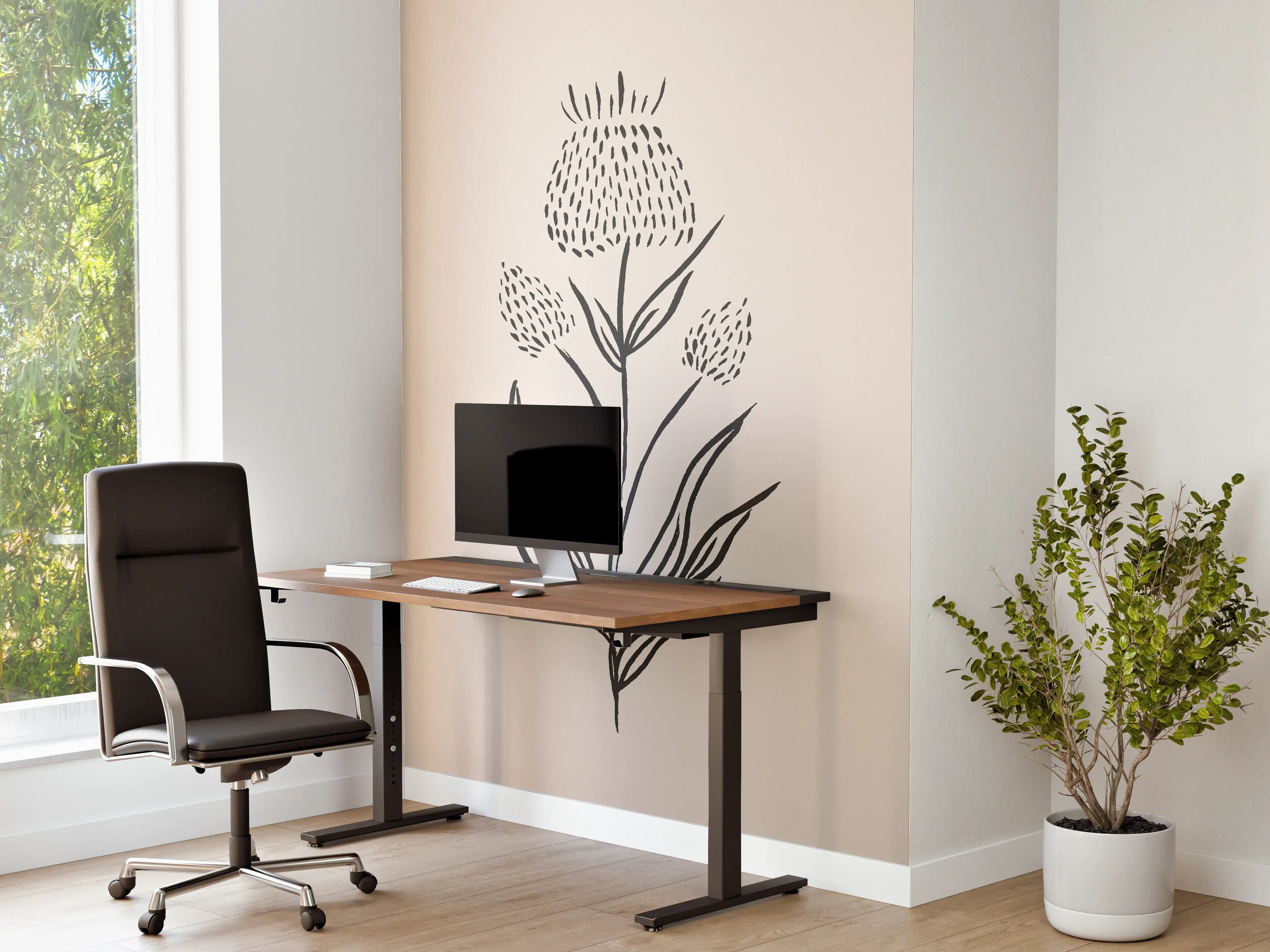 Büro Wandgestaltung - Gestrichelte Blume