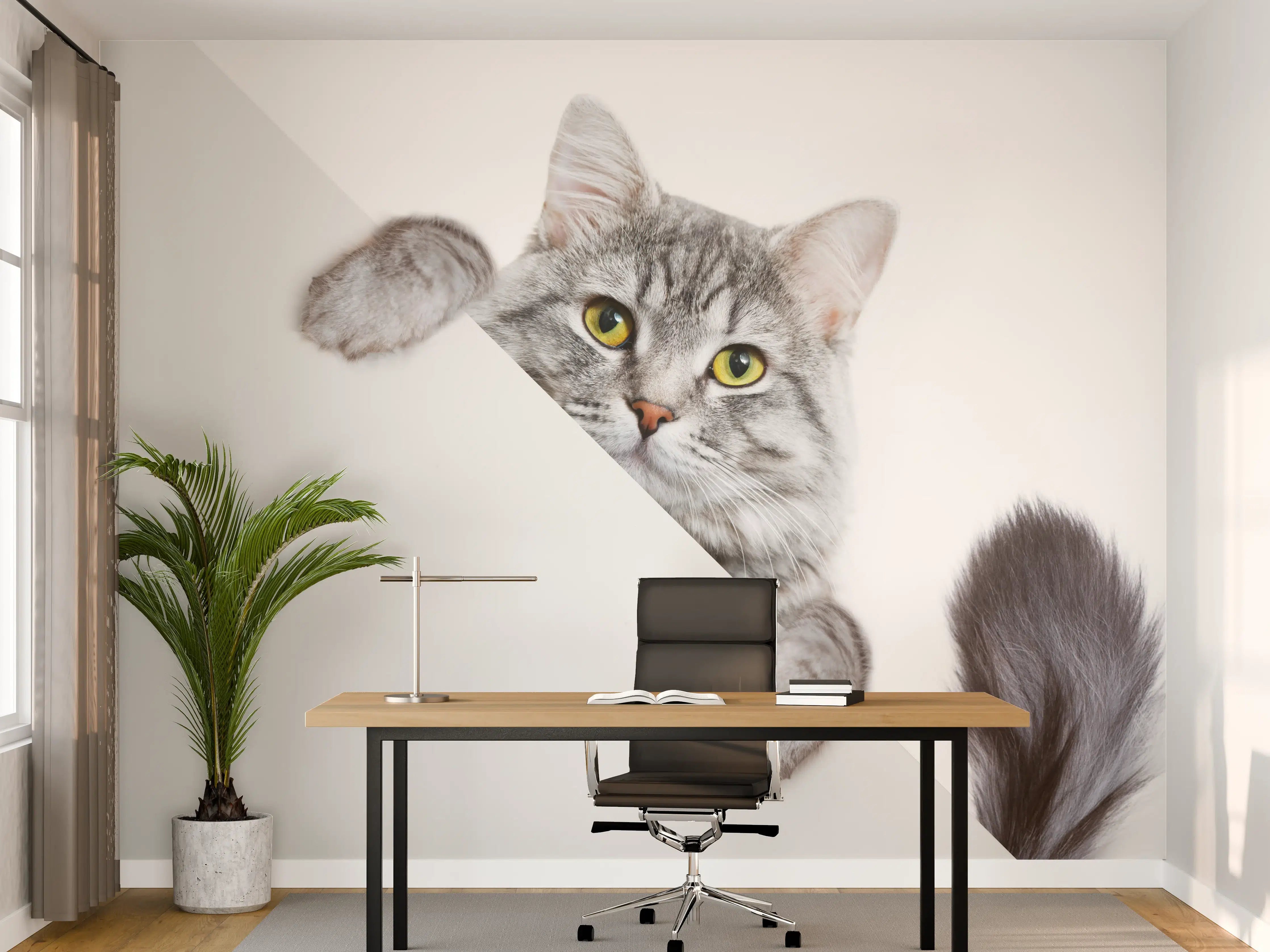 Büro Wandgestaltung - Getigertes Kätzchen