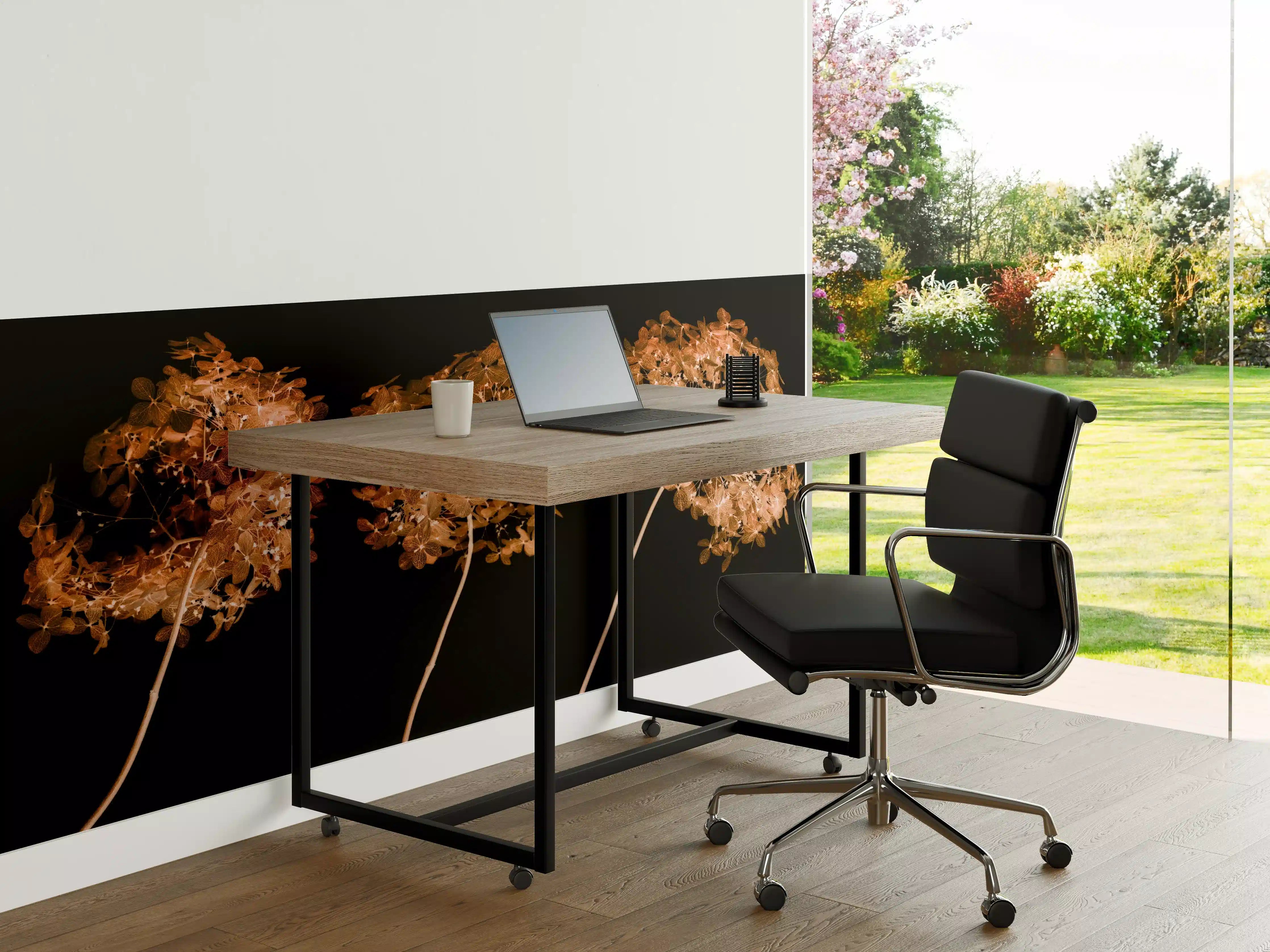 Büro Wandgestaltung - Getrocknete Hortensie Nahaufnahme