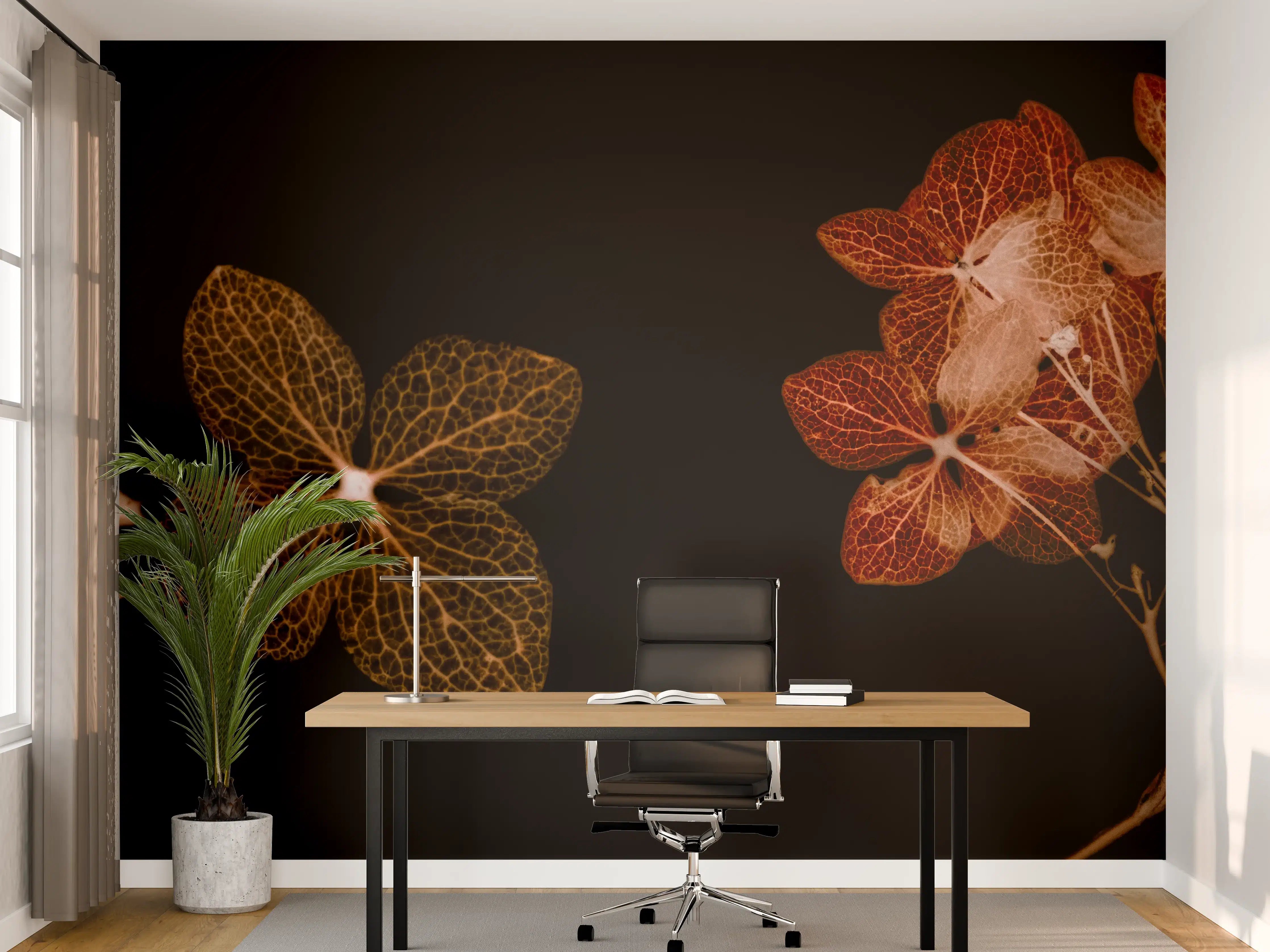Büro Wandgestaltung - Getrocknete Hortensien Detailaufnahme
