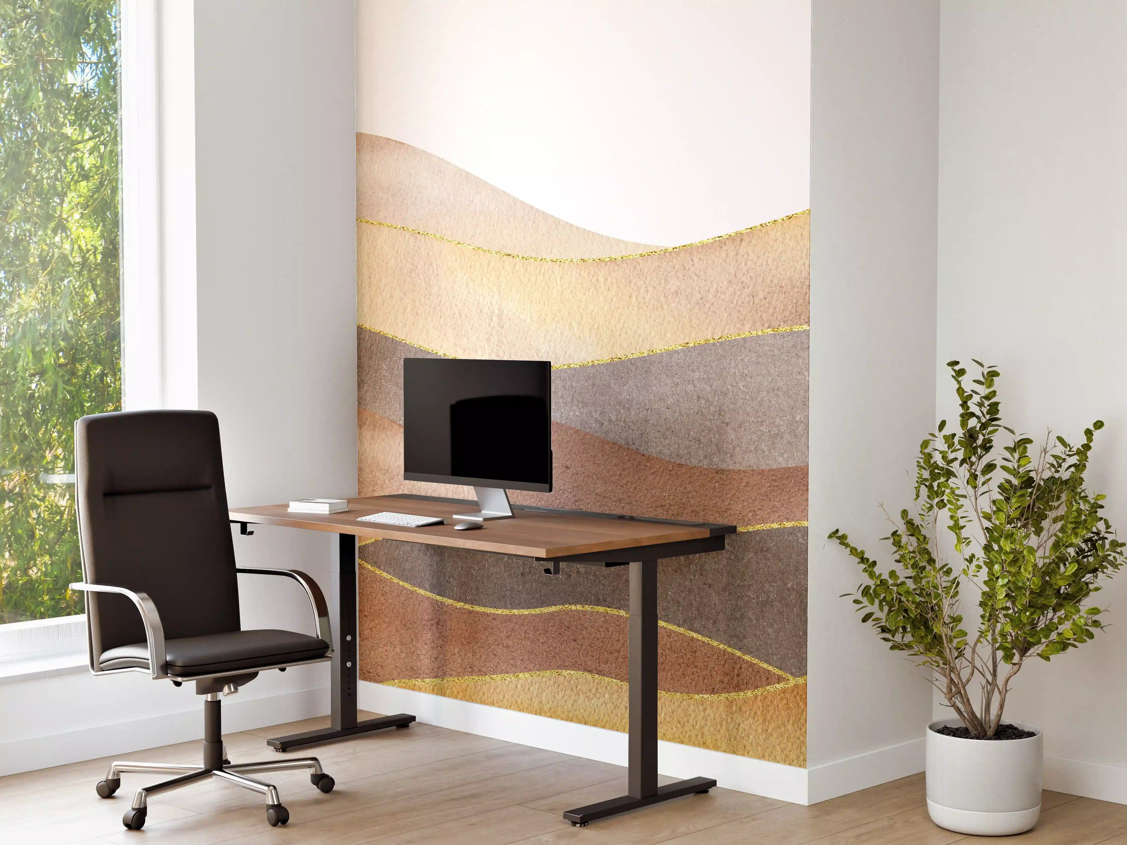 Büro Wandgestaltung - Gewellte Bergsilhouette - Aquarellformen