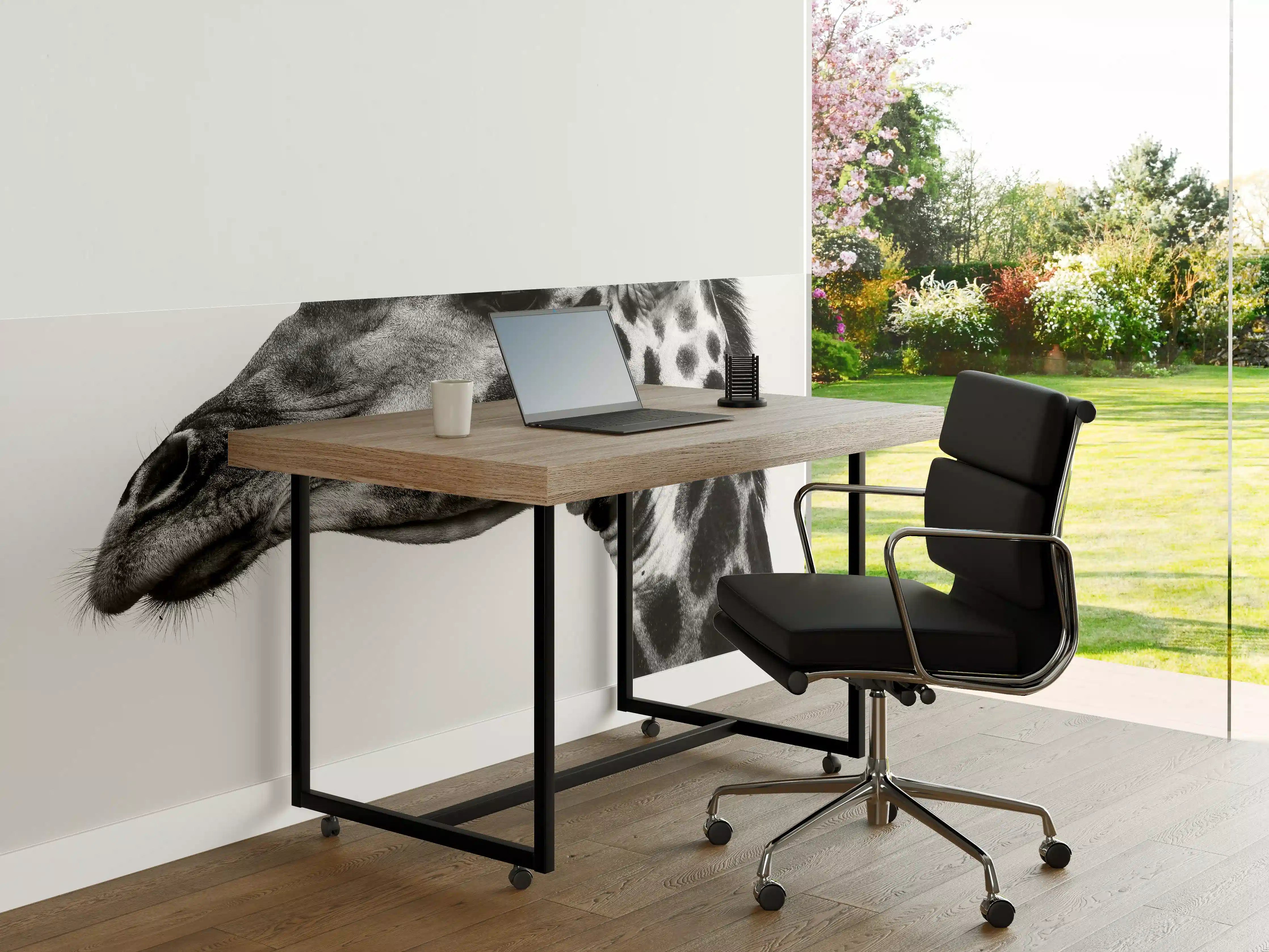 Büro Wandgestaltung - Giraffe - schwarz-weiß