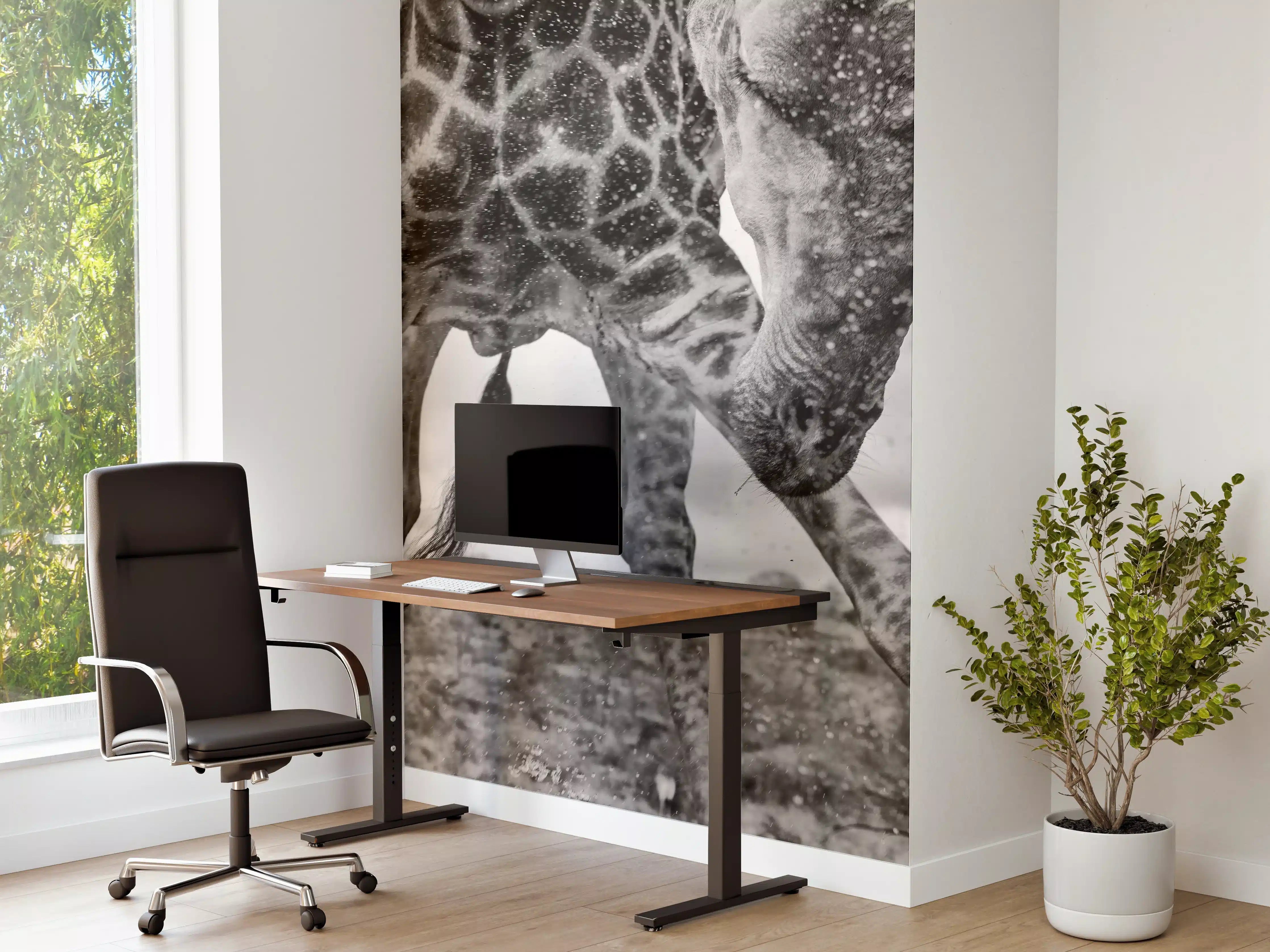 Büro Wandgestaltung - Giraffe Schwarz-Weiß Splish