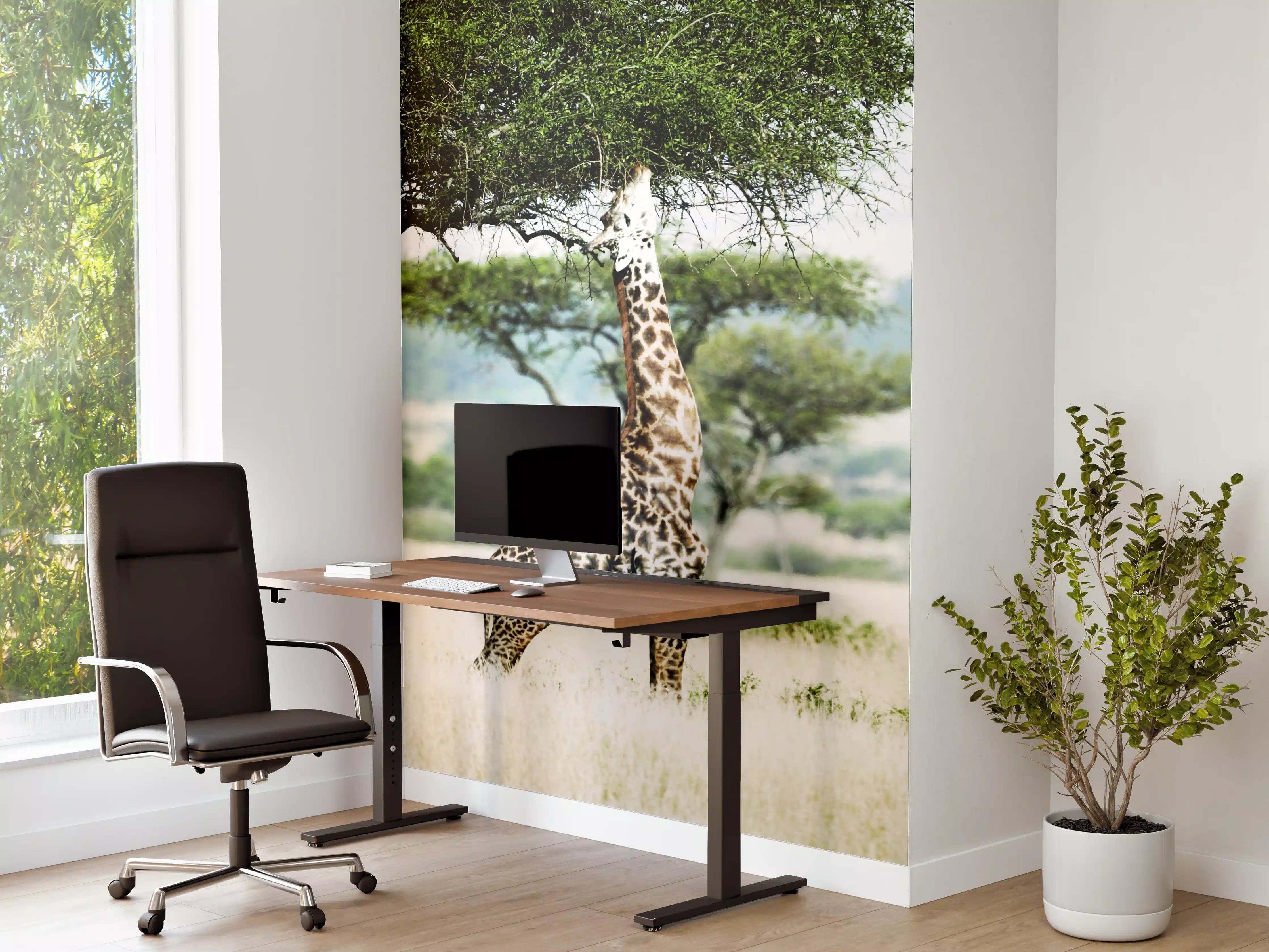 Büro Wandgestaltung - Giraffe in der Savanne