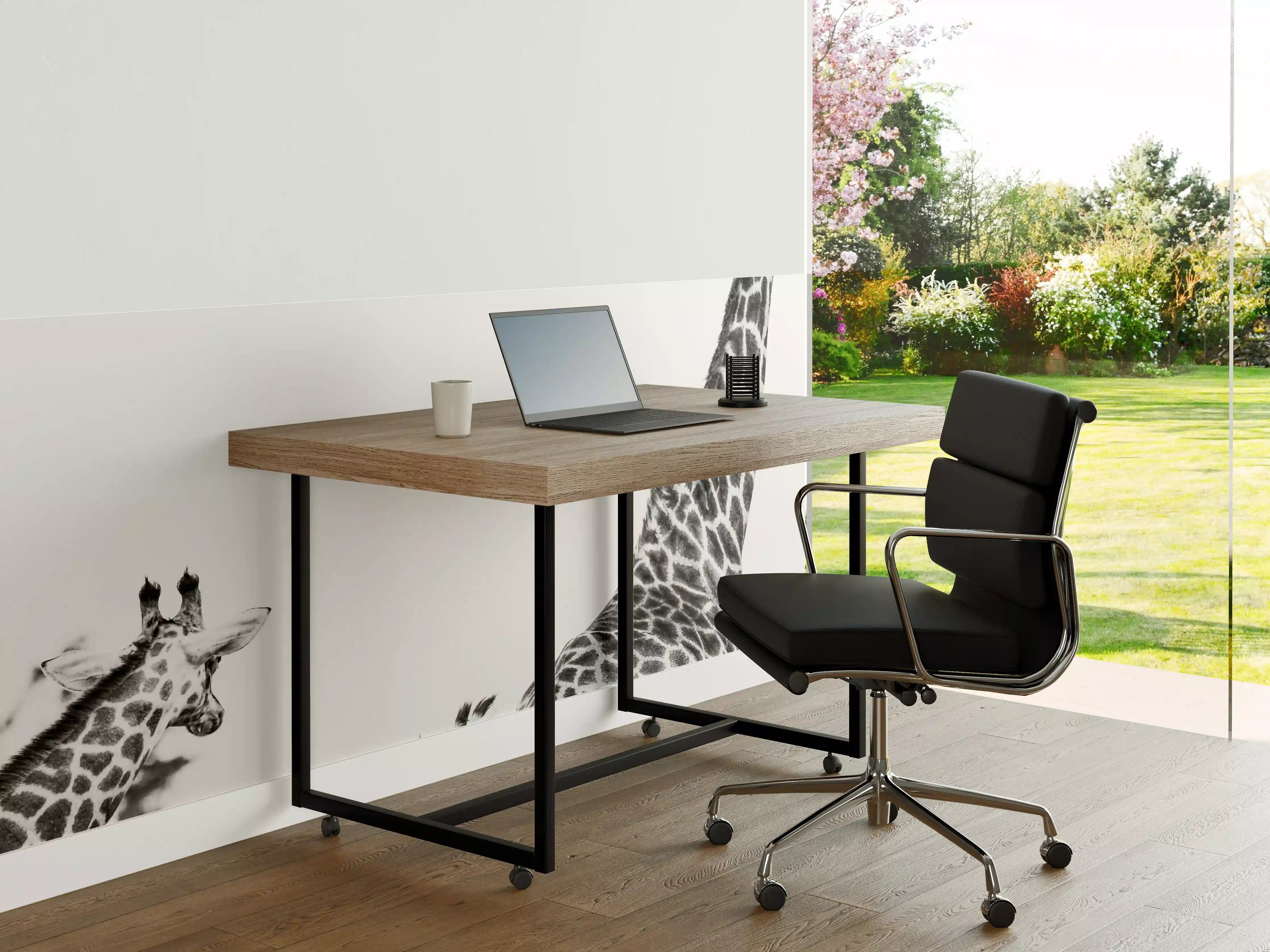 Büro Wandgestaltung - Giraffen Familie - schwarz-weiß