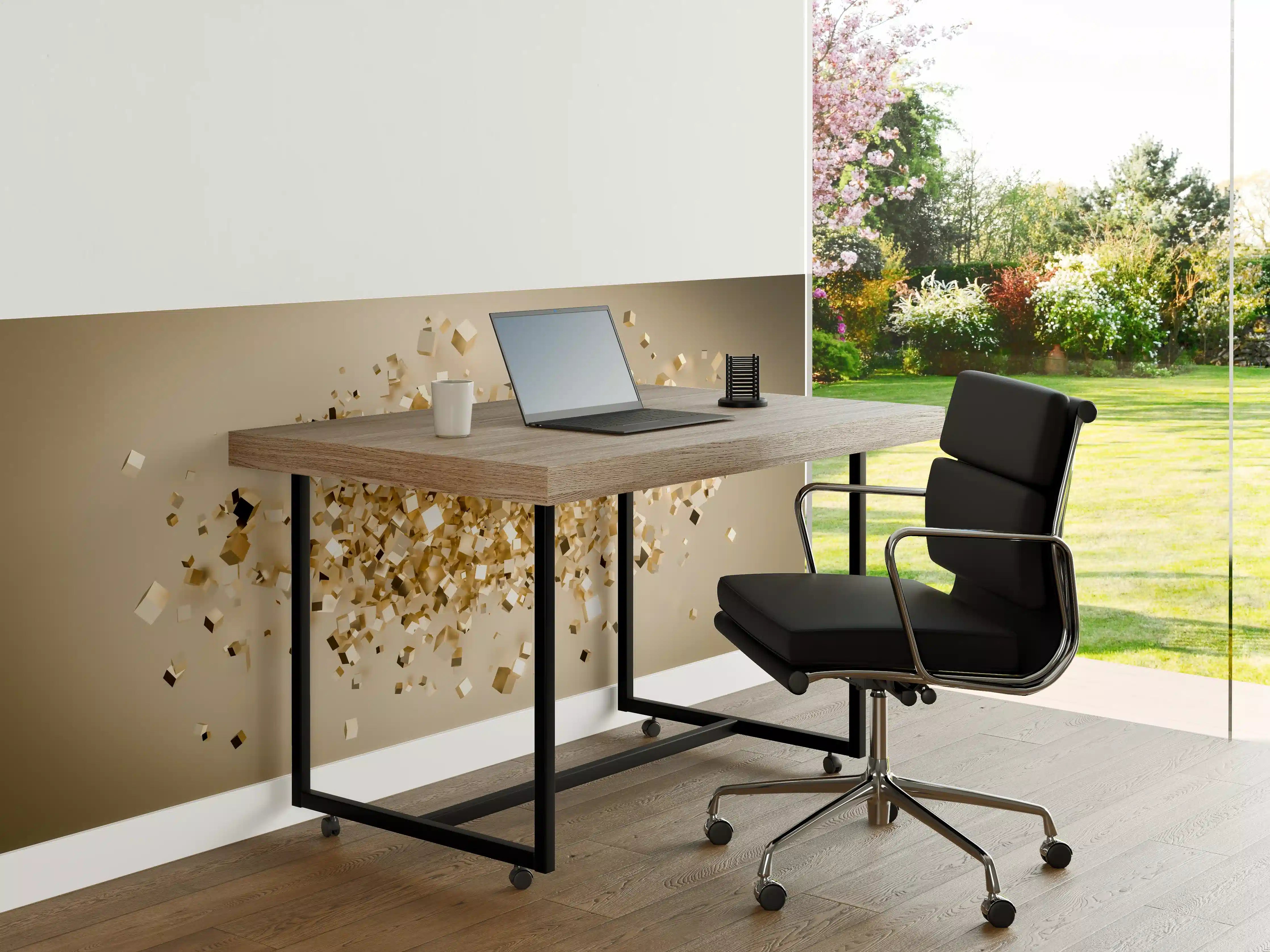 Büro Wandgestaltung - Glänzende Goldwürfel 3D