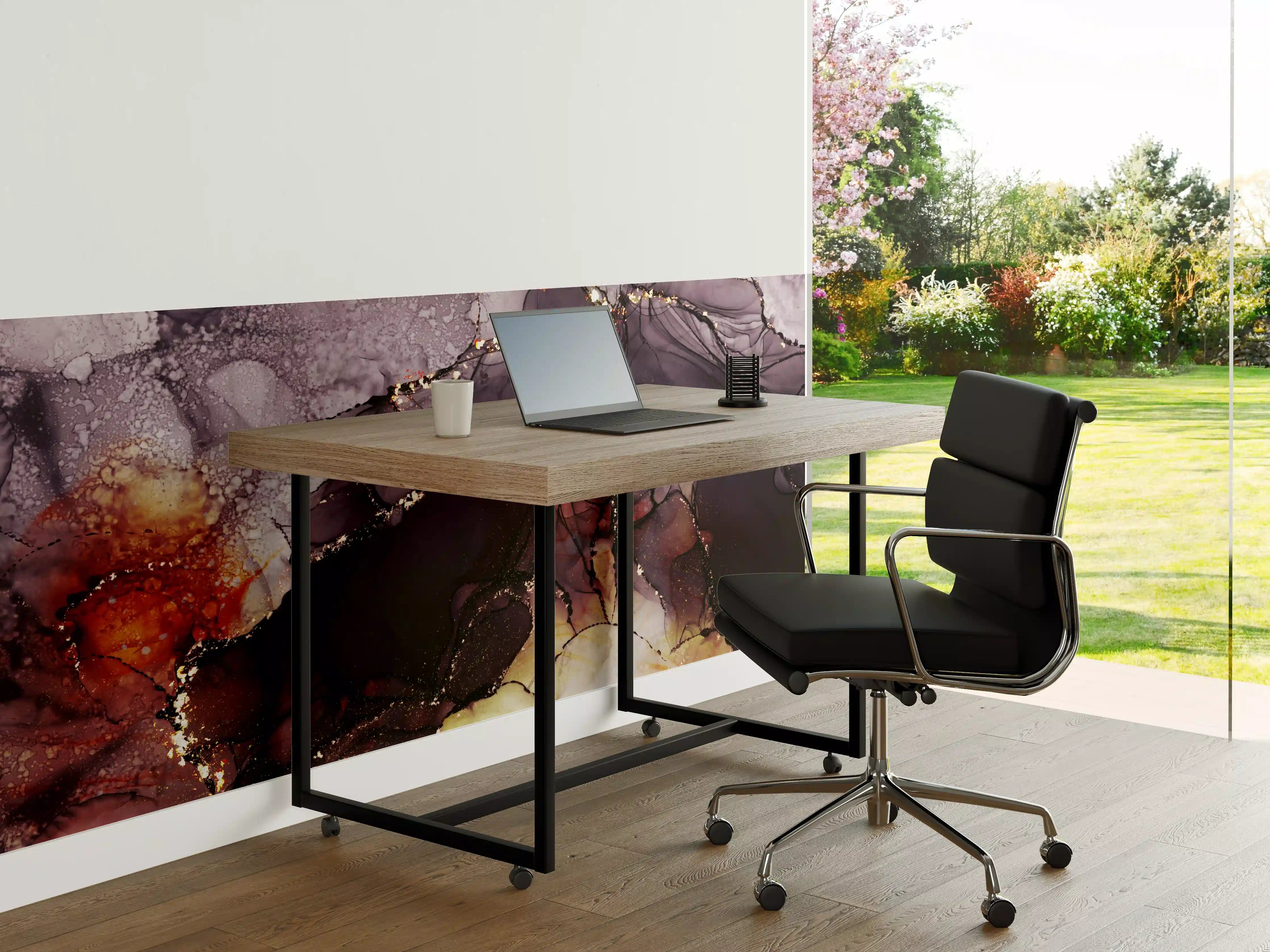 Büro Wandgestaltung - Gold-Schimmer Fluid Art Design