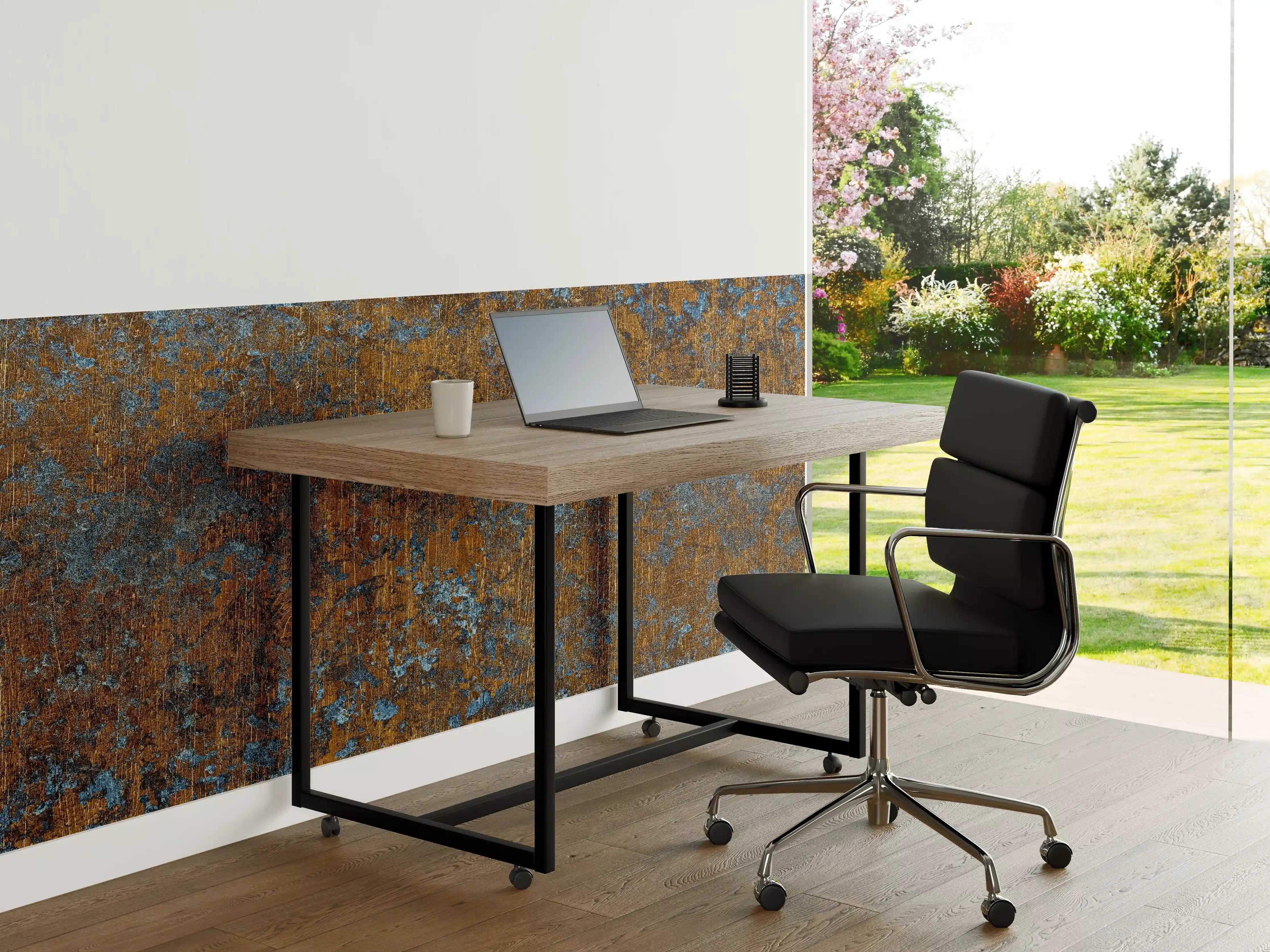 Büro Wandgestaltung - Gold-blaue alte Metalltextur