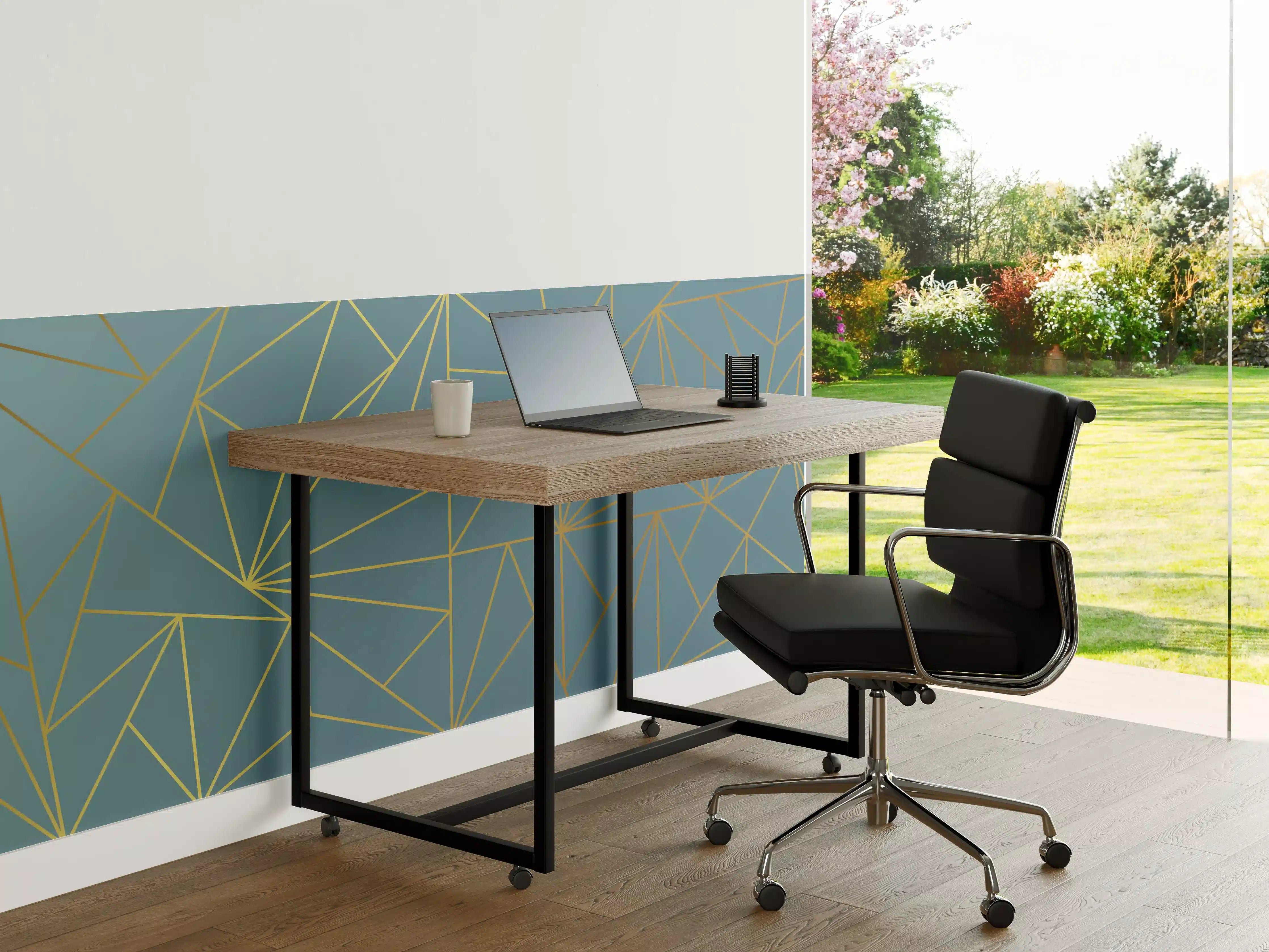 Büro Wandgestaltung - GoldLine Geometrische Kunst