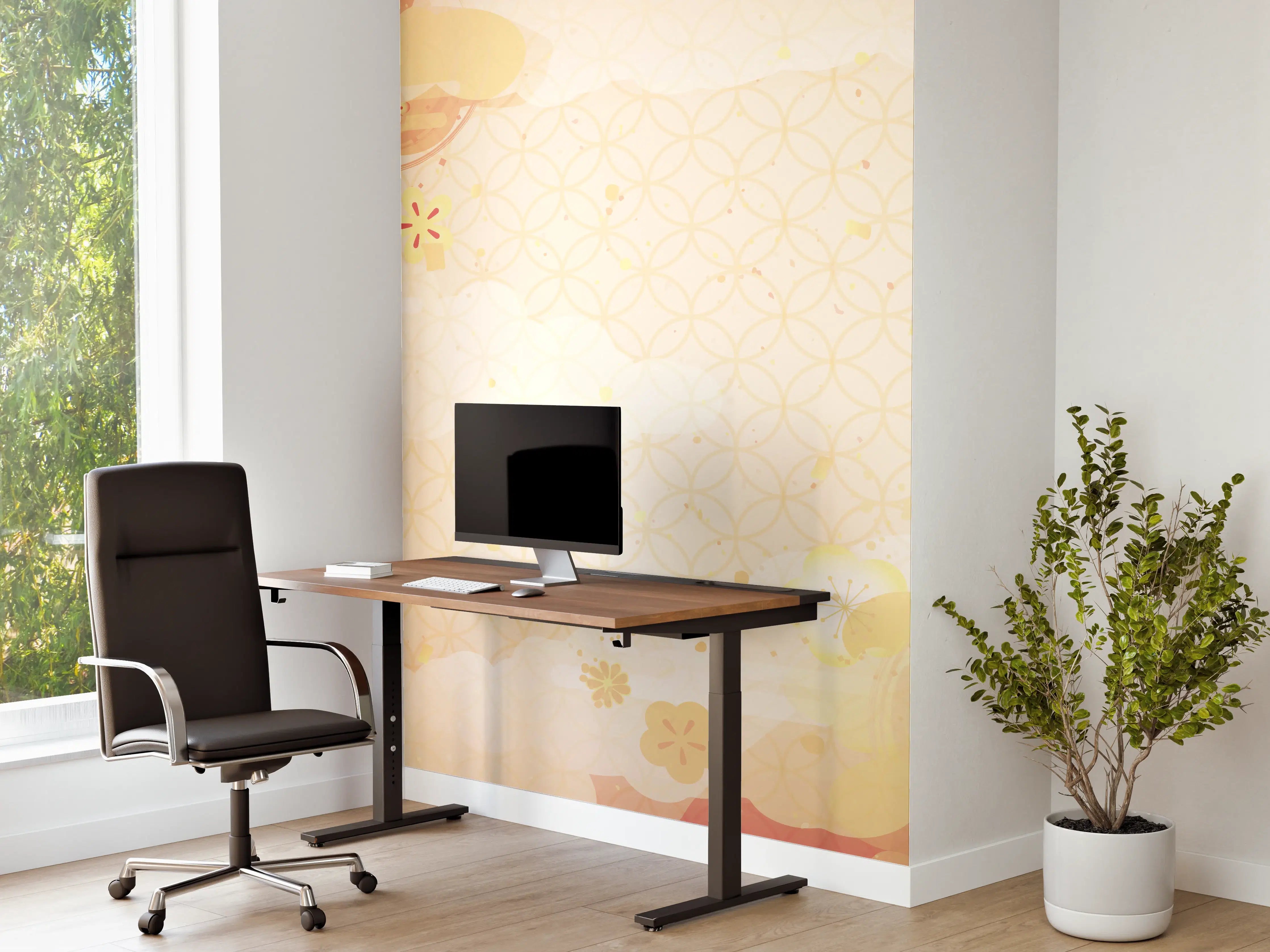 Büro Wandgestaltung - Goldbeige Abstrakte Musterkunst
