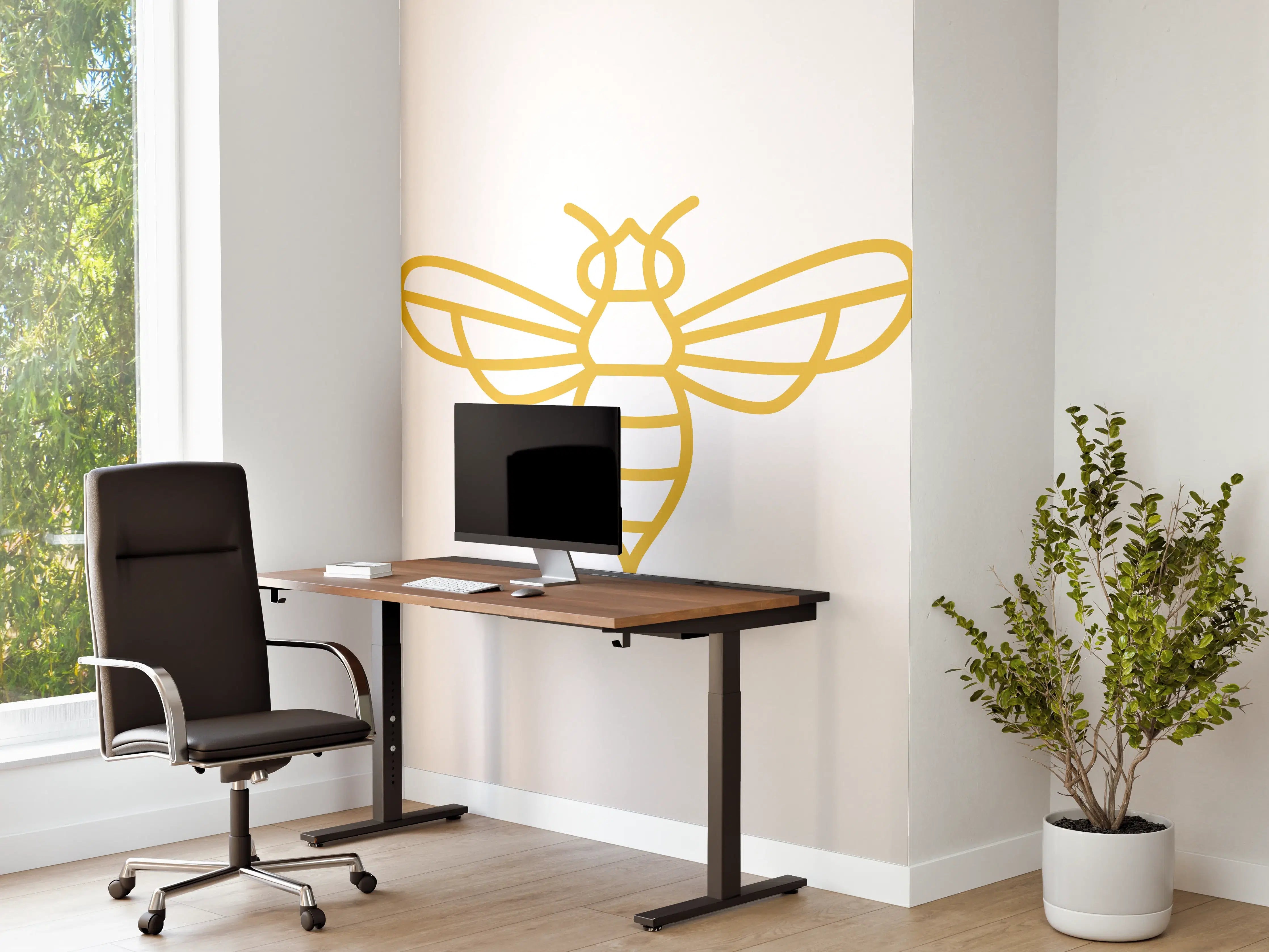 Büro Wandgestaltung - Goldene Biene Grafik