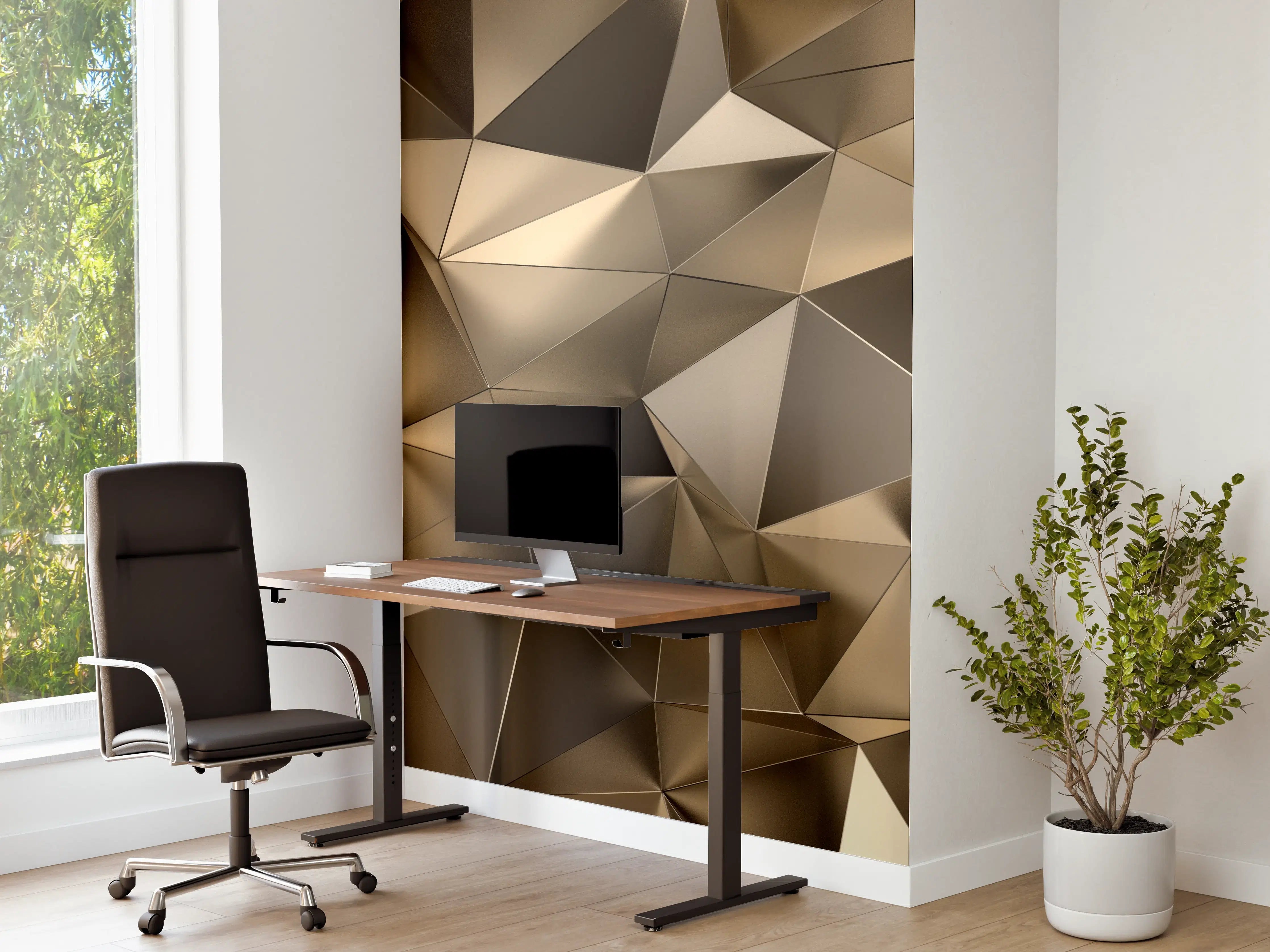 Büro Wandgestaltung - Goldene Dreieck Kristallstruktur