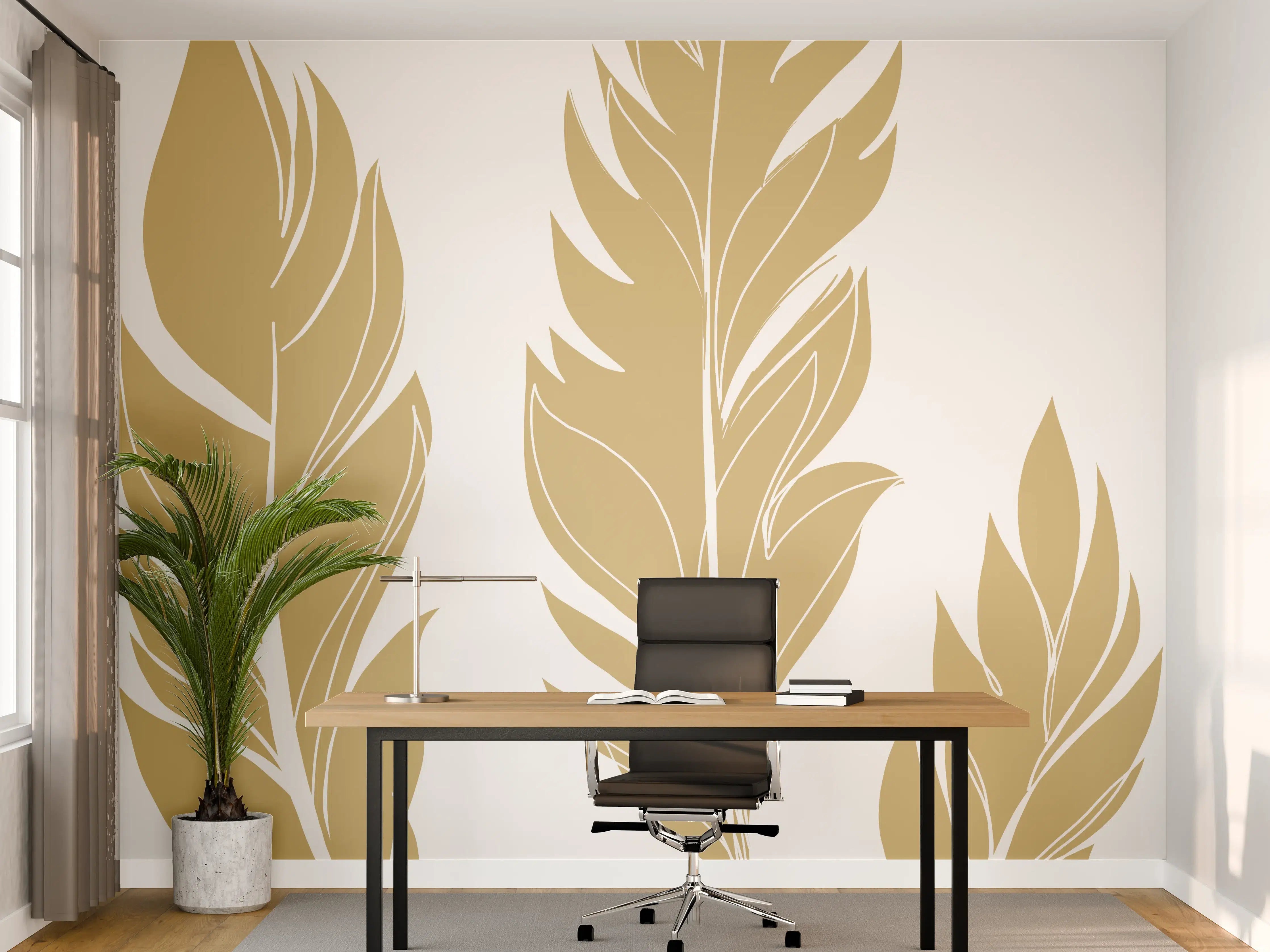 Büro Wandgestaltung - Goldene Feder Illustration