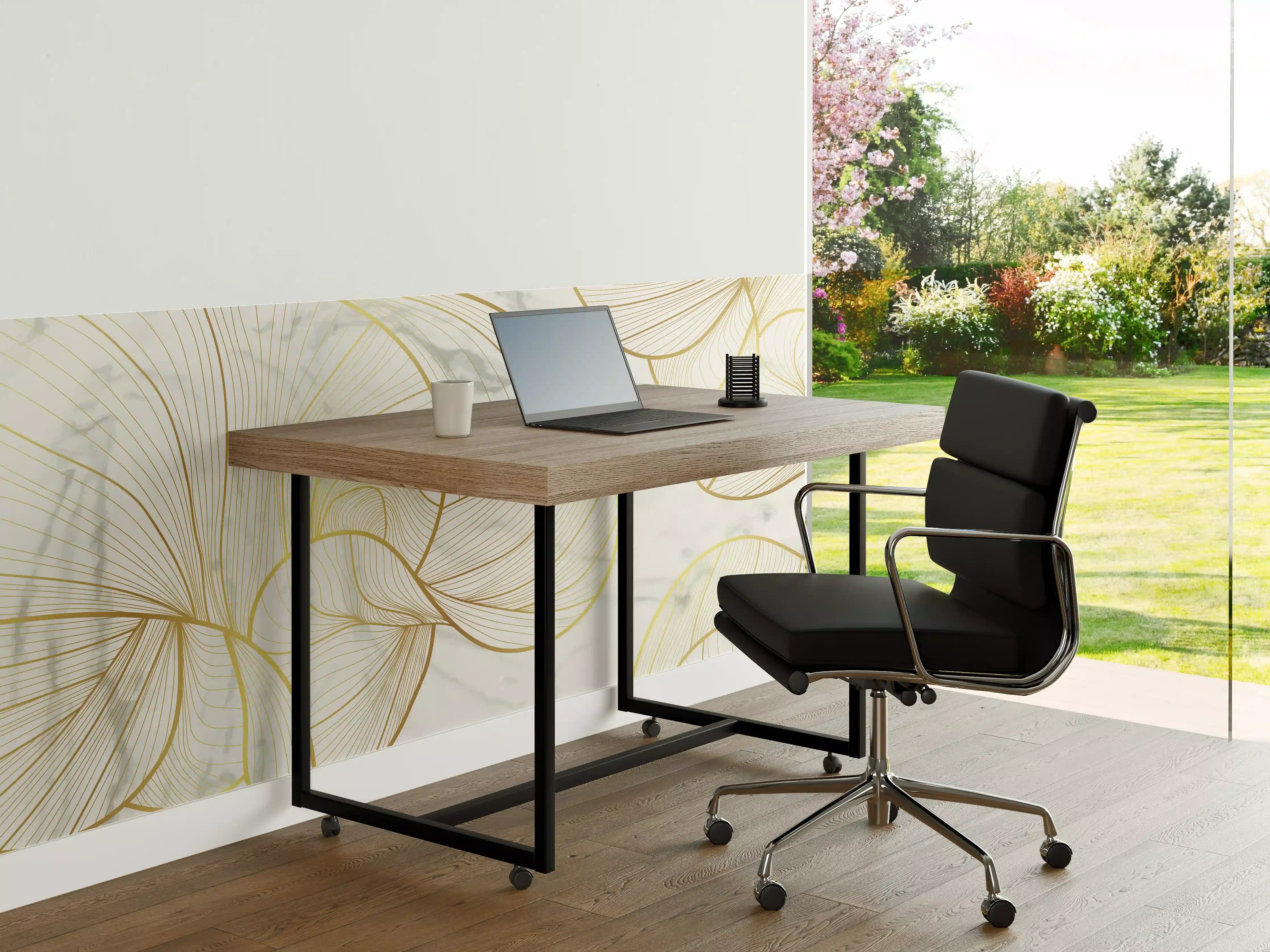 Büro Wandgestaltung - Goldene Linien auf Marmor