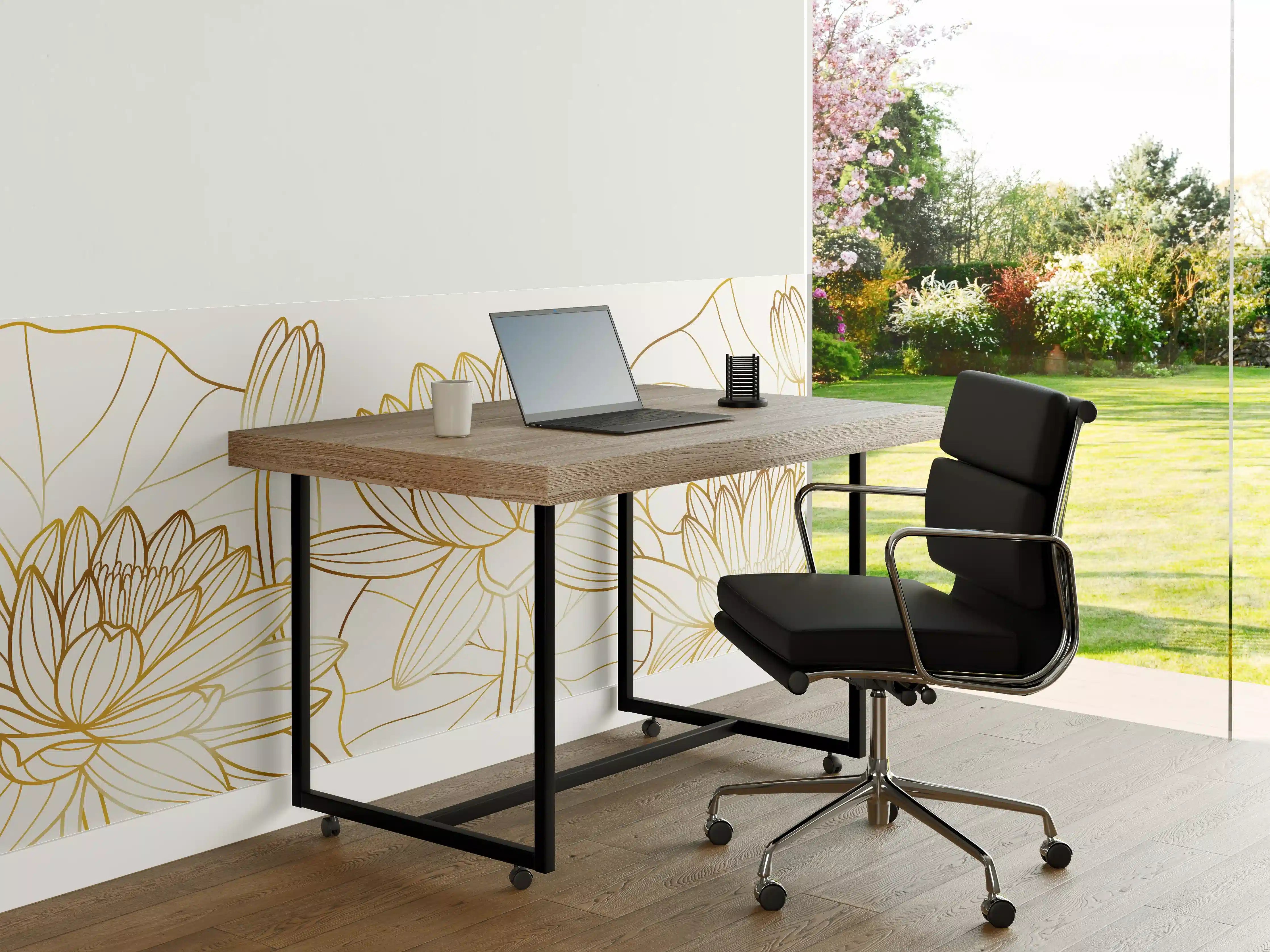Büro Wandgestaltung - Goldene Lotusblüte Zeichnung