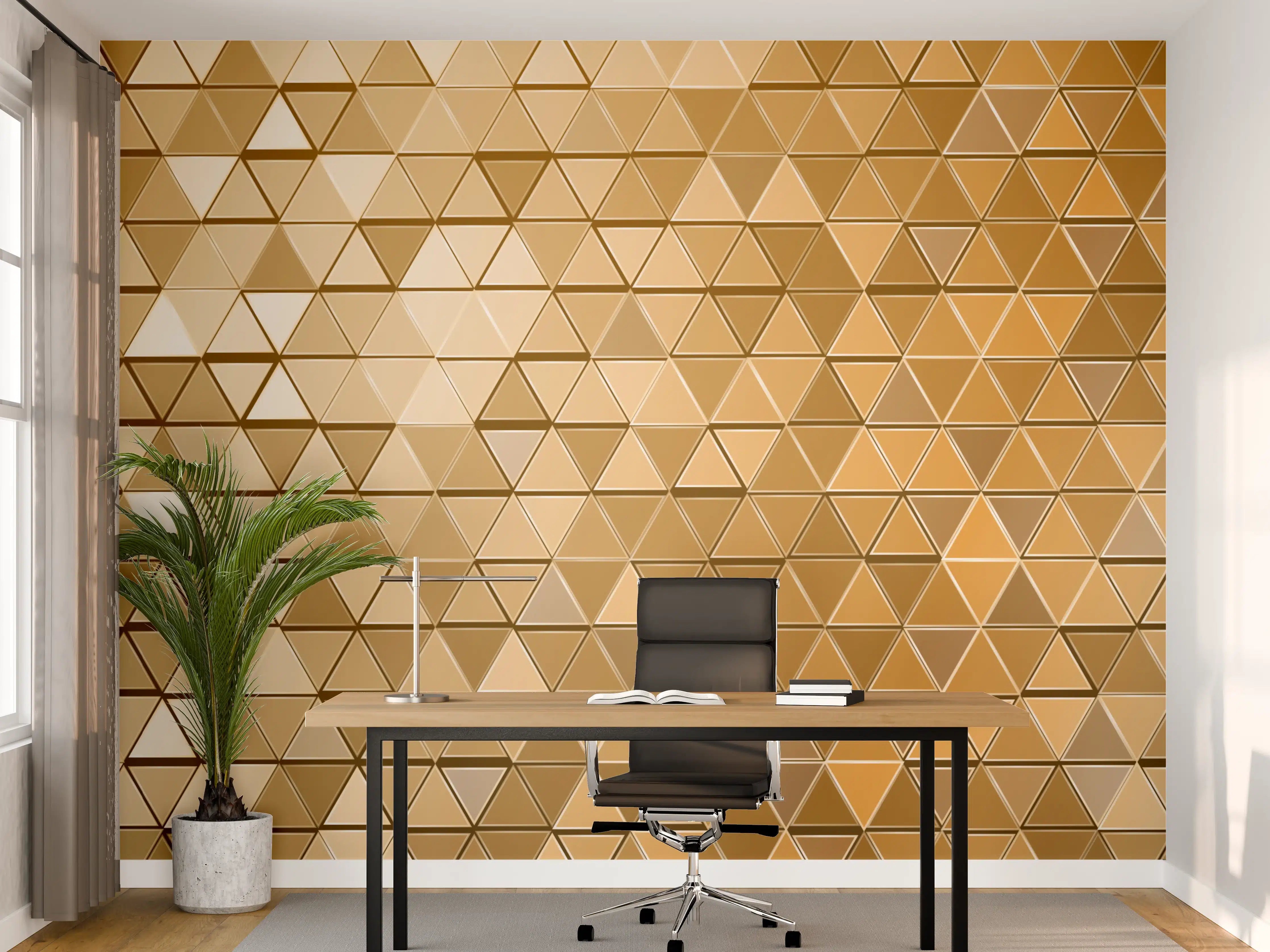Büro Wandgestaltung - Goldene Metall-Mosaikstruktur