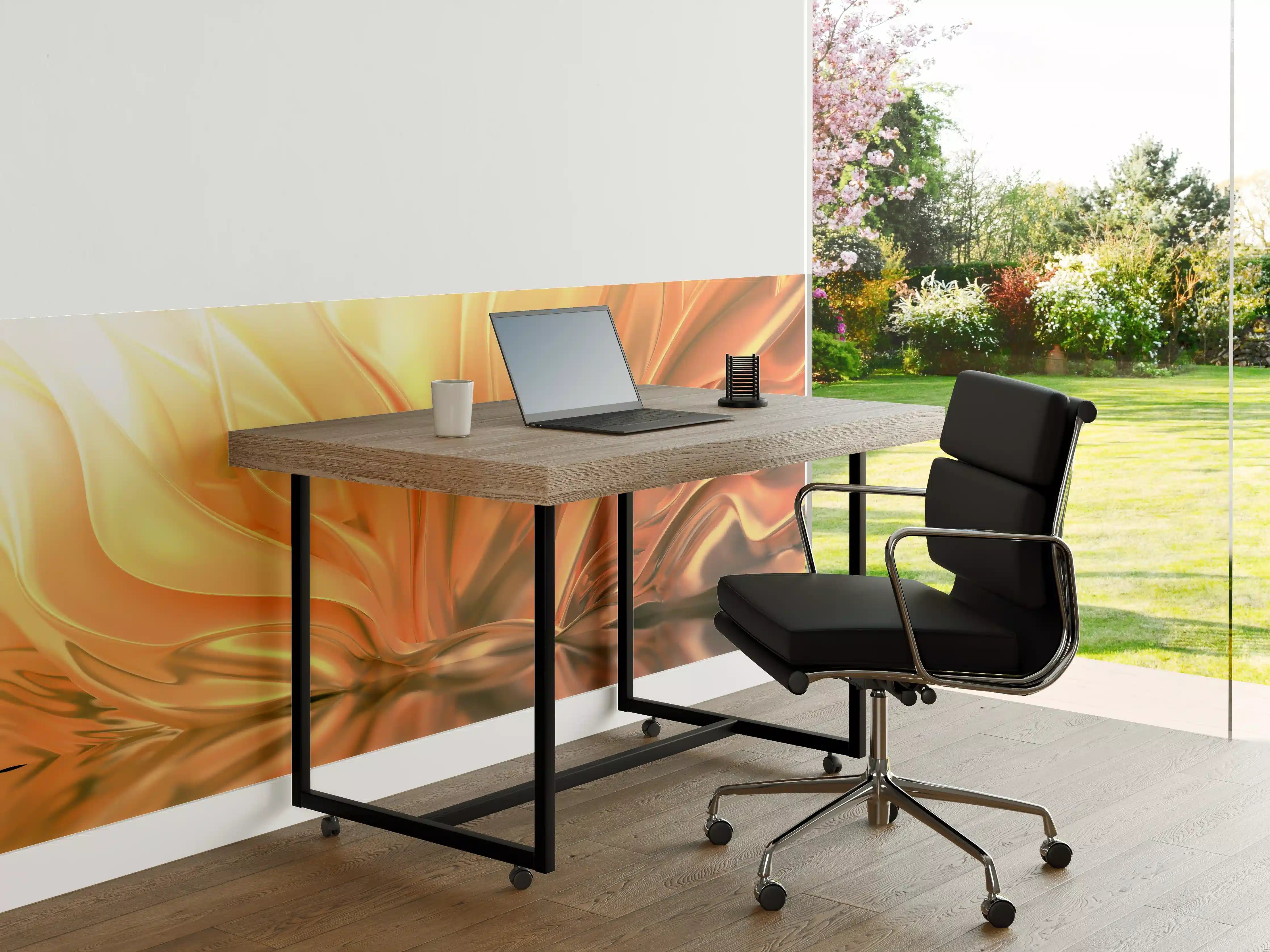 Büro Wandgestaltung - Goldene Metall-Textur mit warmen Tönen