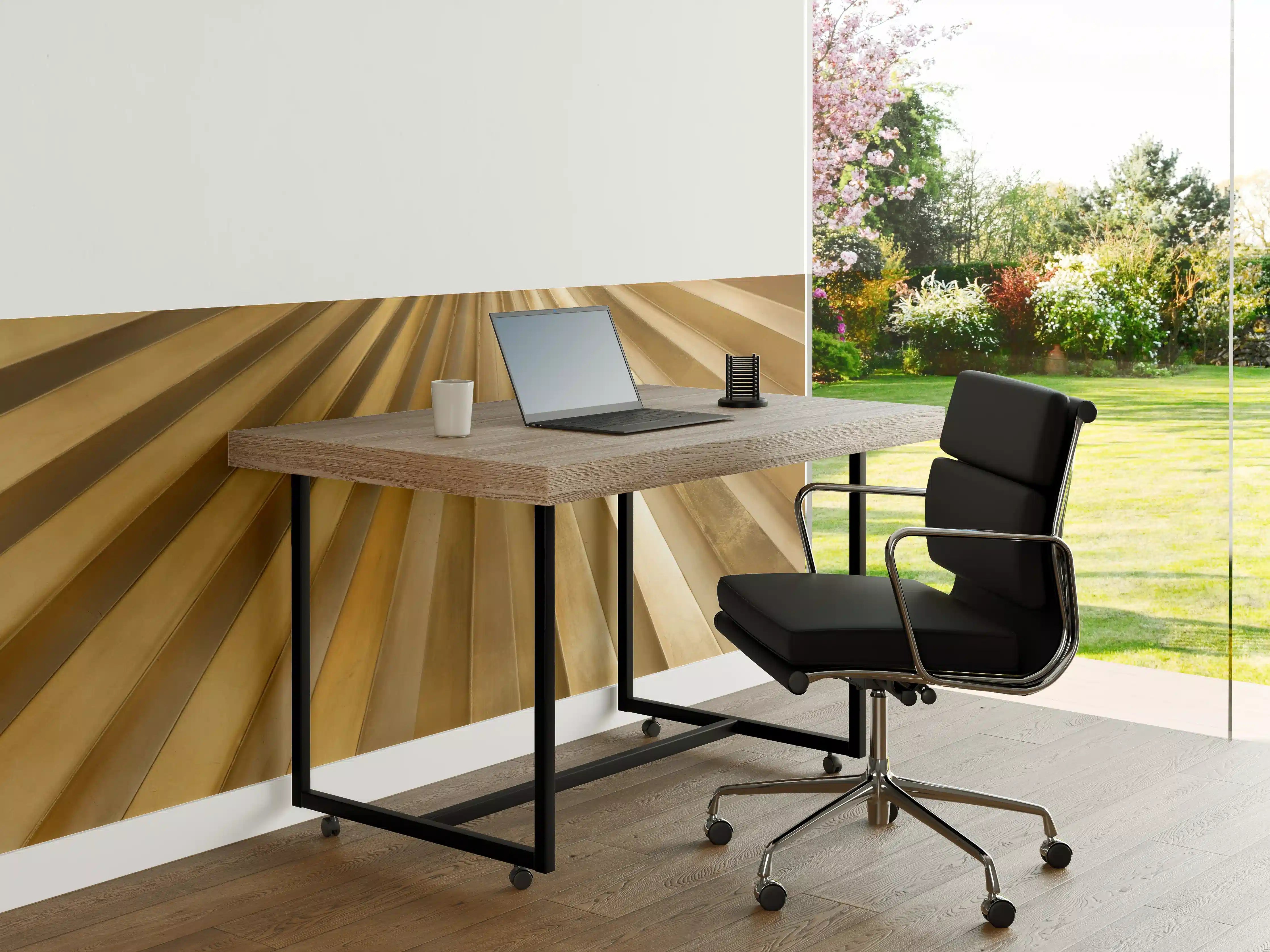 Büro Wandgestaltung - Goldene Metallstreifen in Rahmenoptik