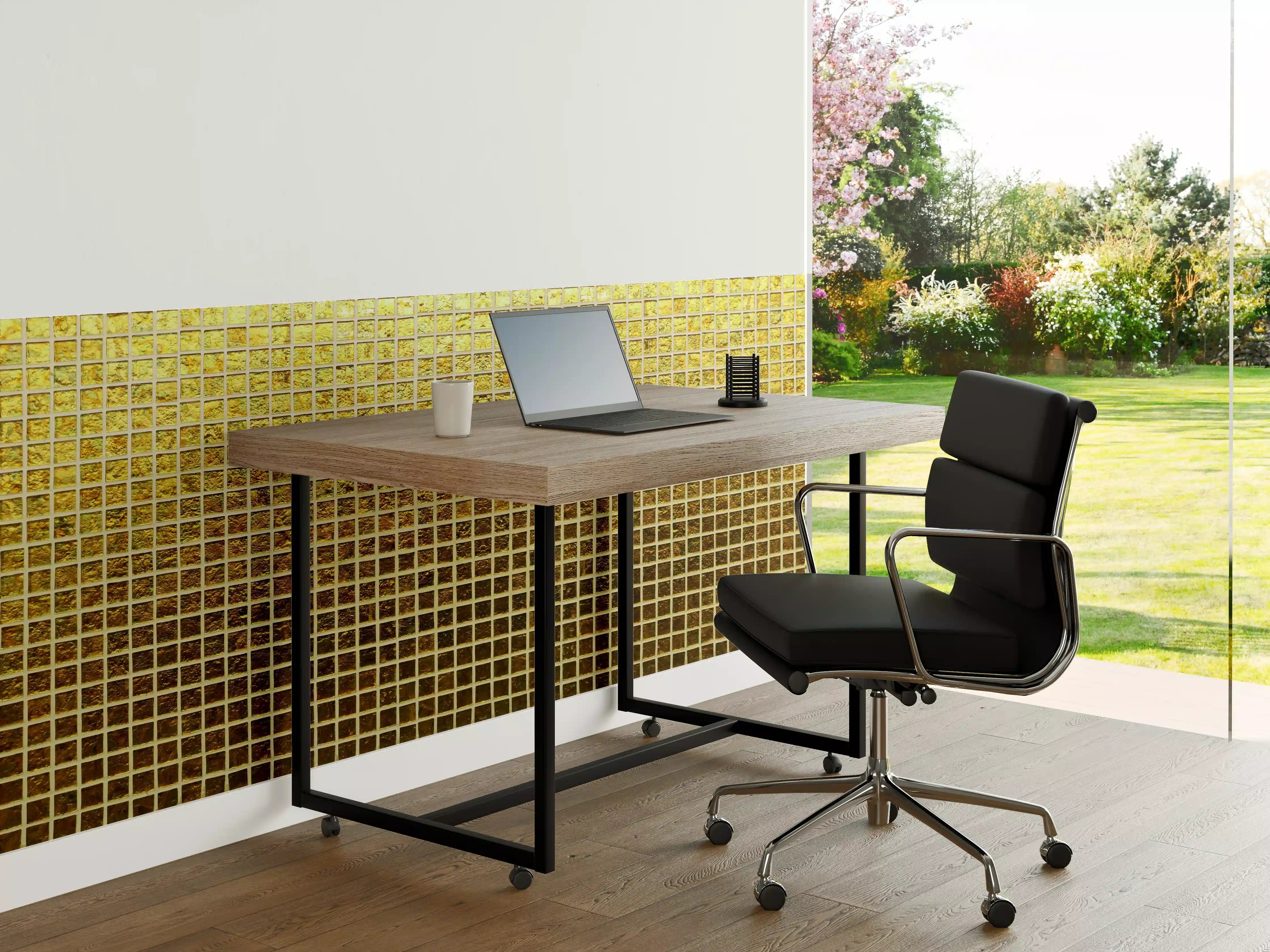 Büro Wandgestaltung - Goldene Mosaik-Textur mit leuchtenden Farben