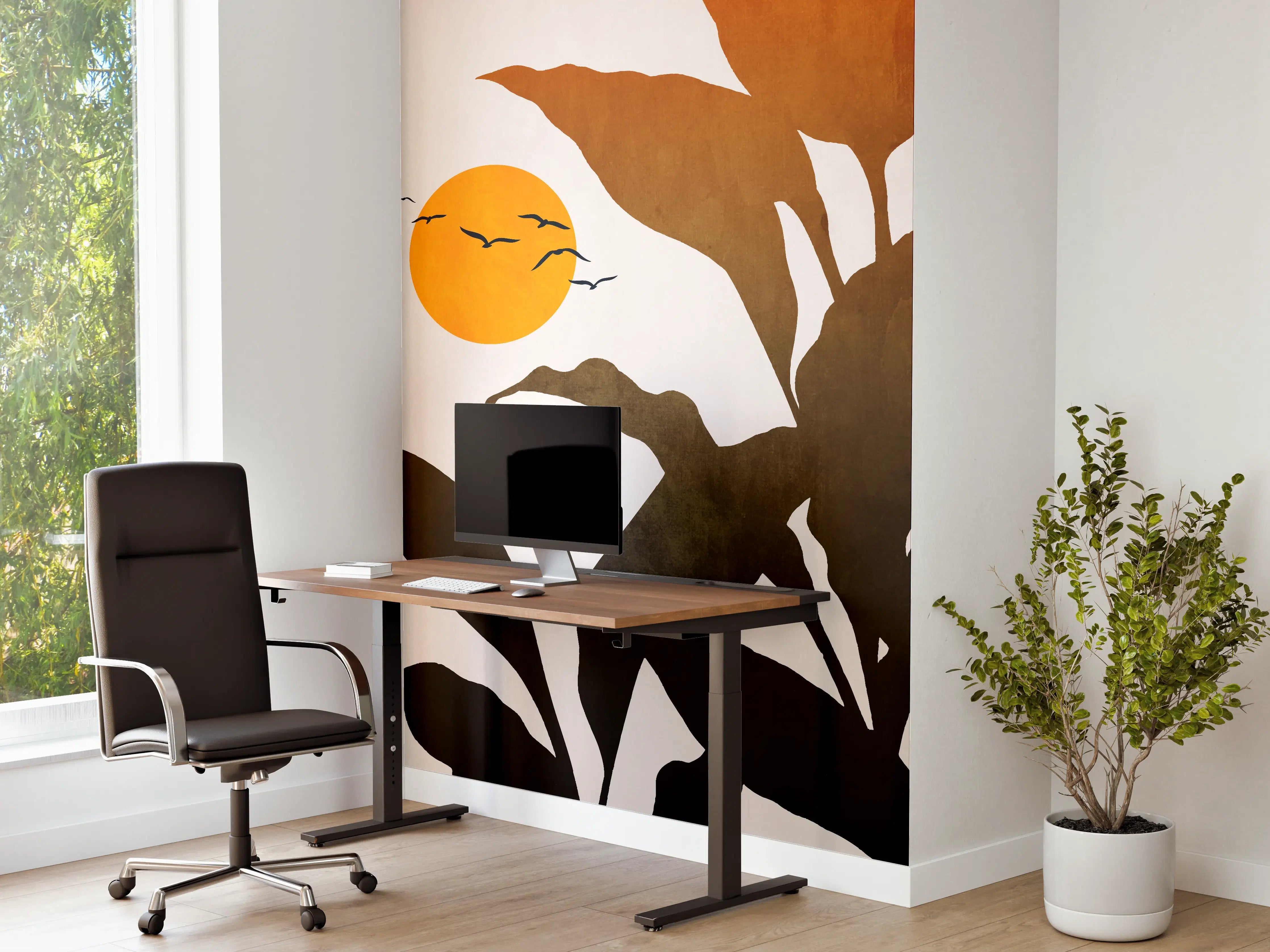 Büro Wandgestaltung - Goldene Sonne - Grafik