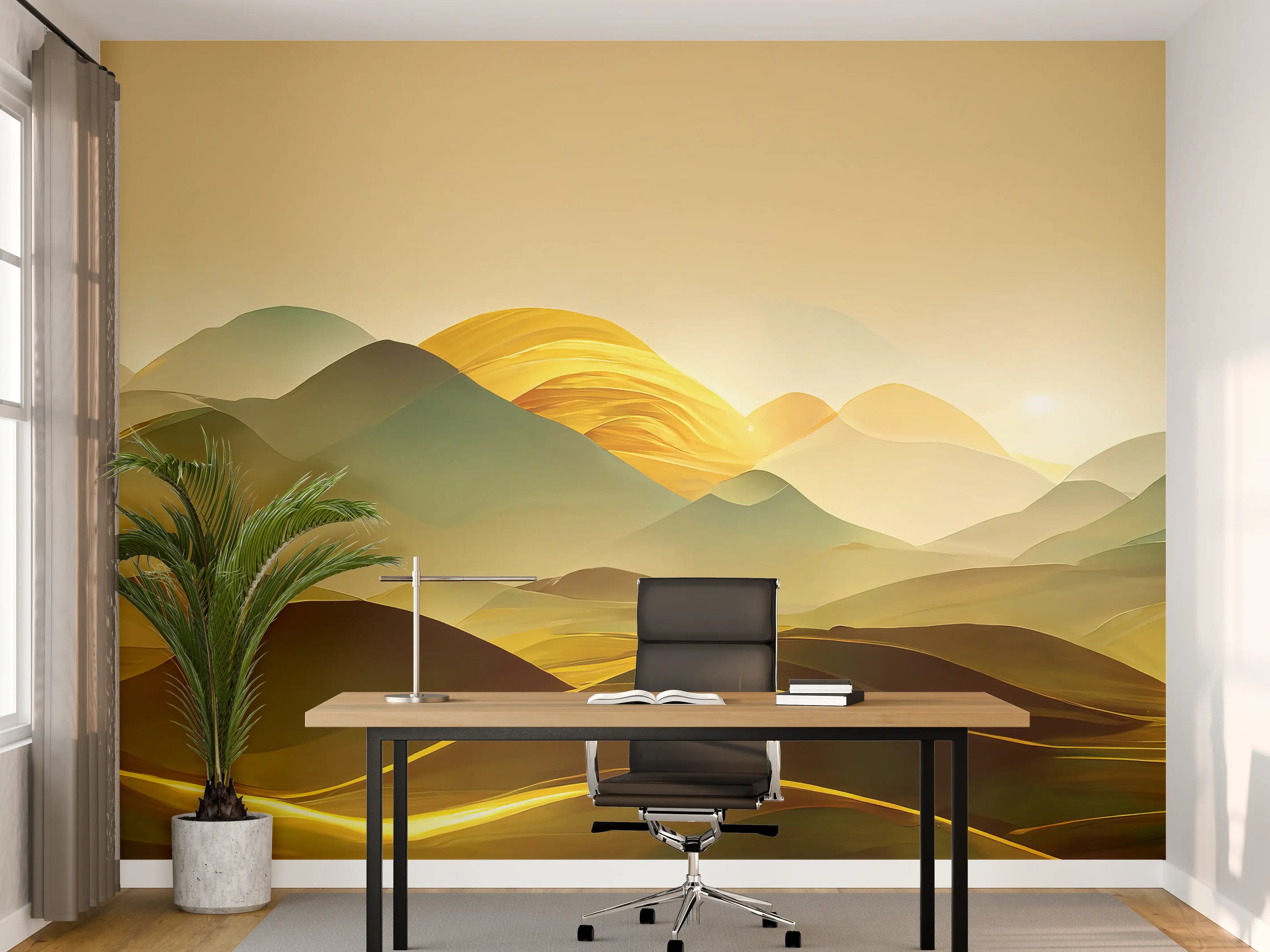 Büro Wandgestaltung - Goldene Wüste - Illustration