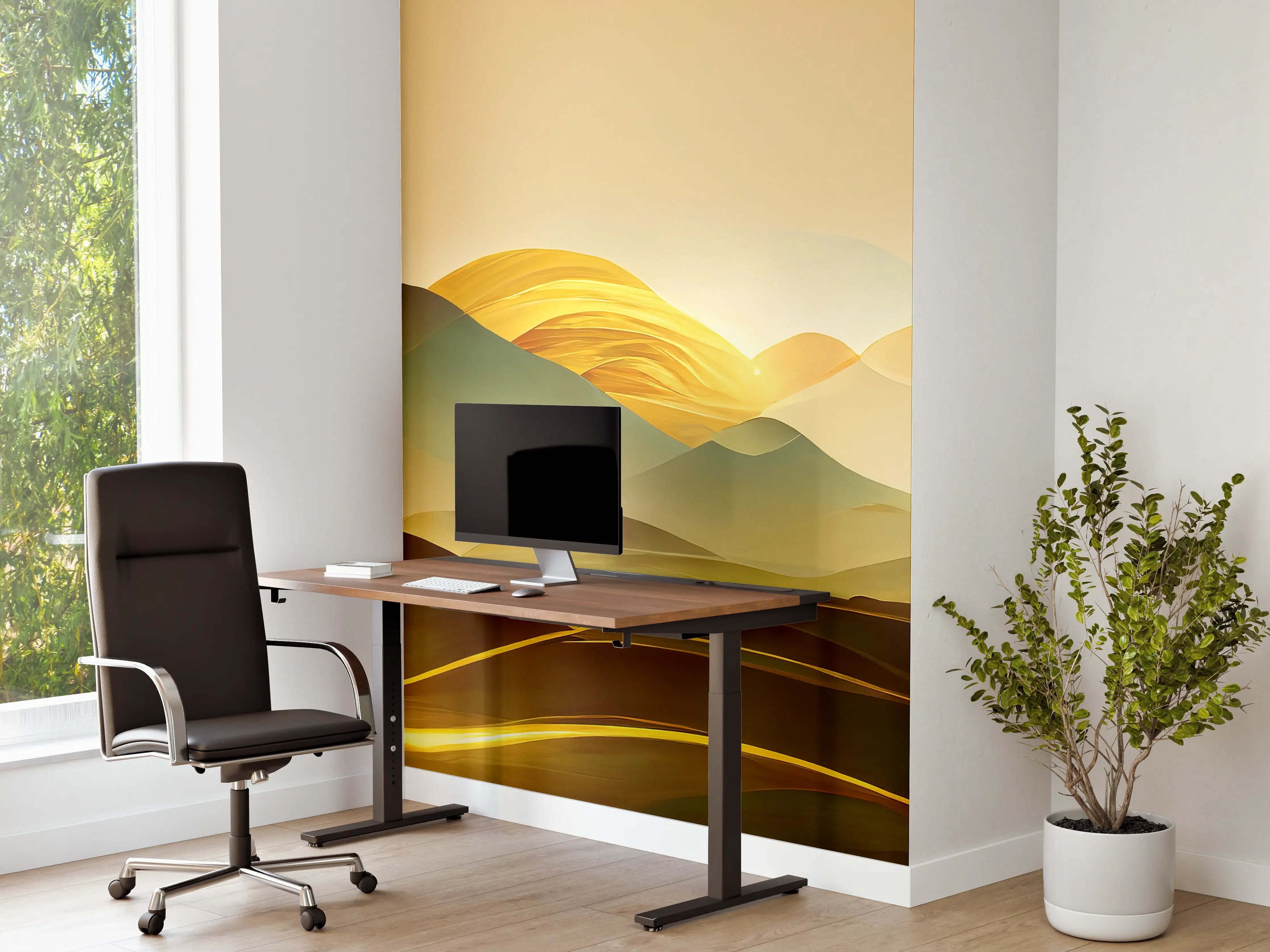 Büro Wandgestaltung - Goldene Wüste - Illustration