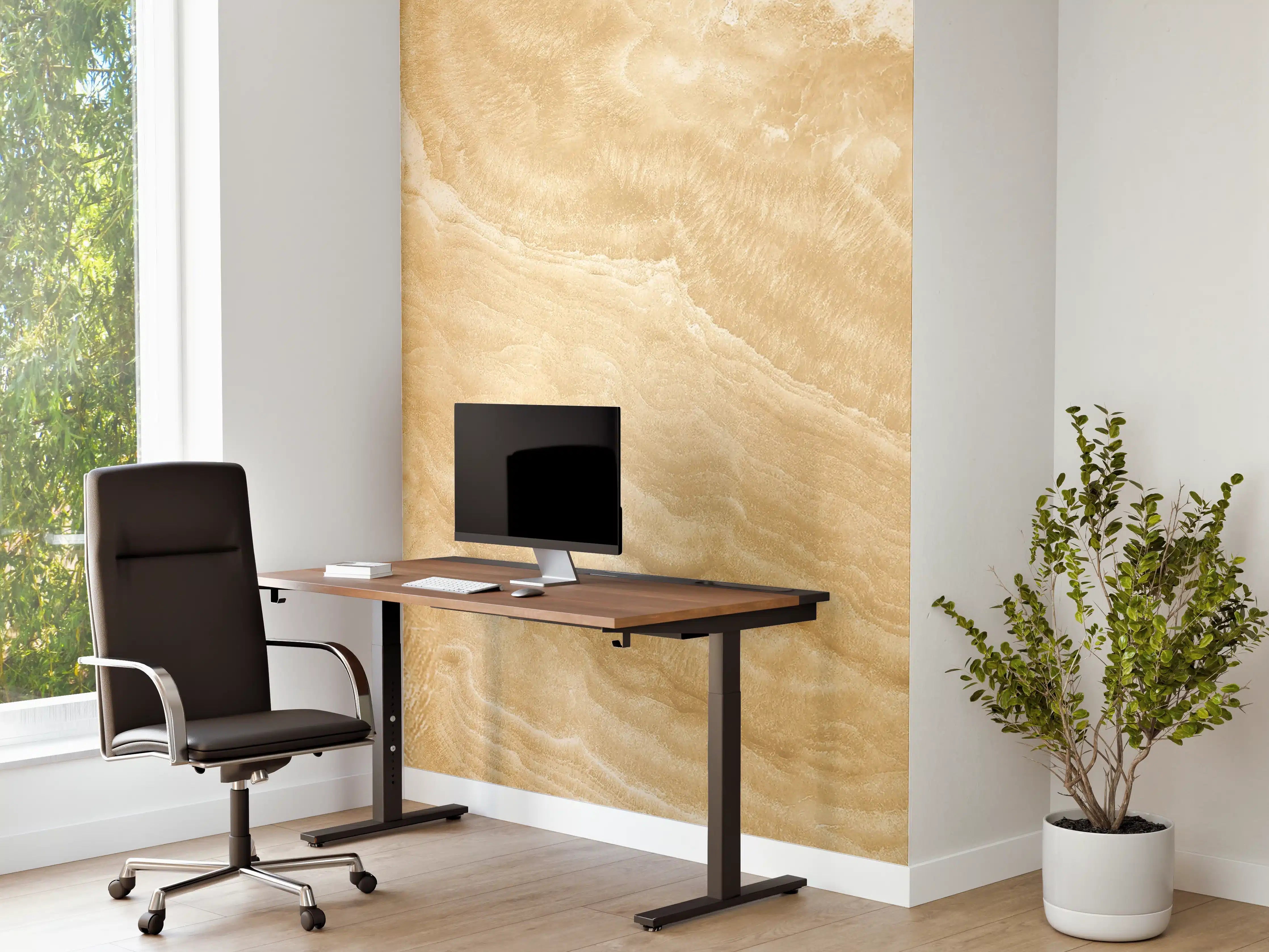 Büro Wandgestaltung - Goldener Marmor