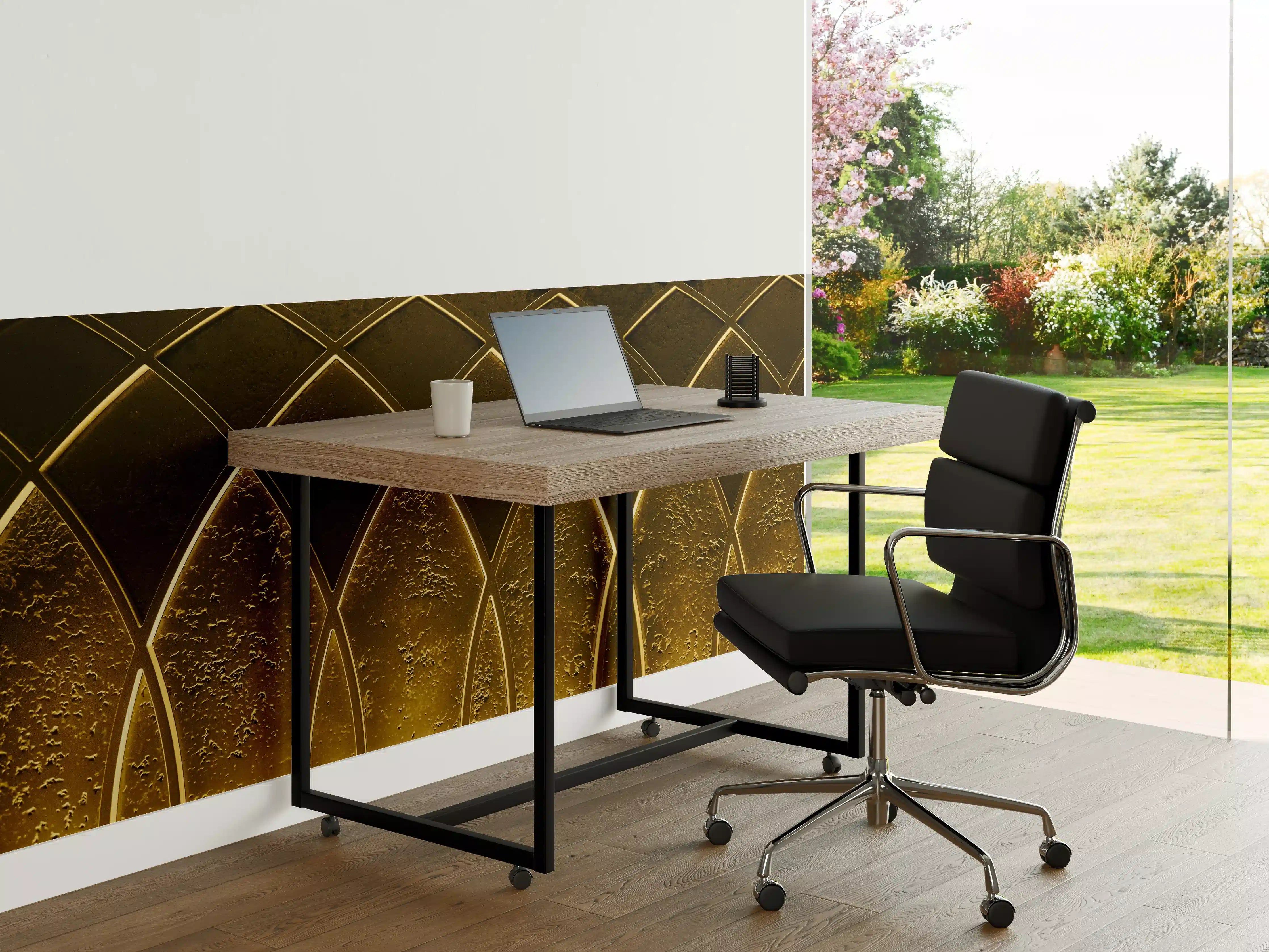 Büro Wandgestaltung - Goldenes Art-Deco-Geometriemuster