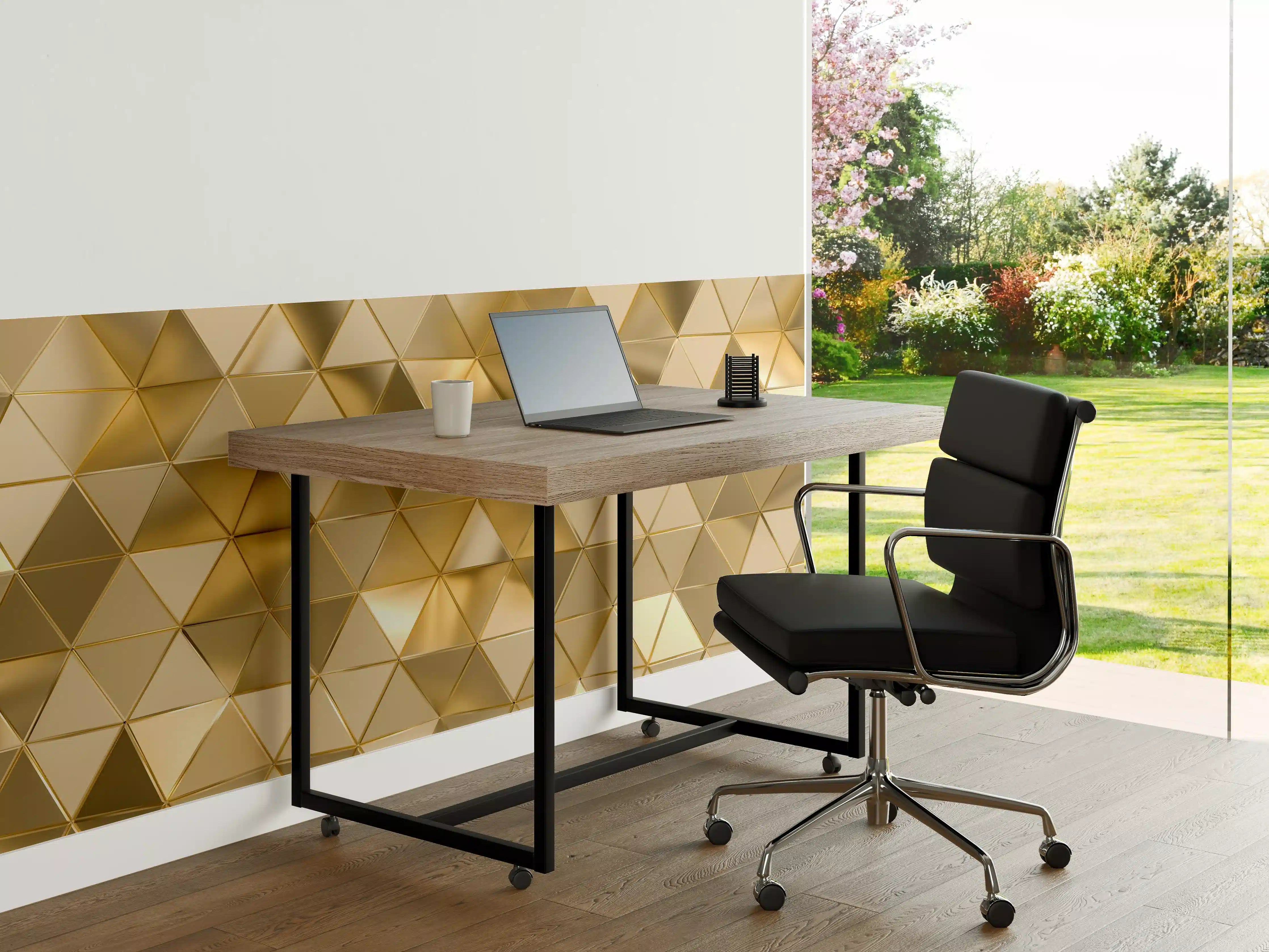 Büro Wandgestaltung - Goldenes Dreieck Polygon Muster