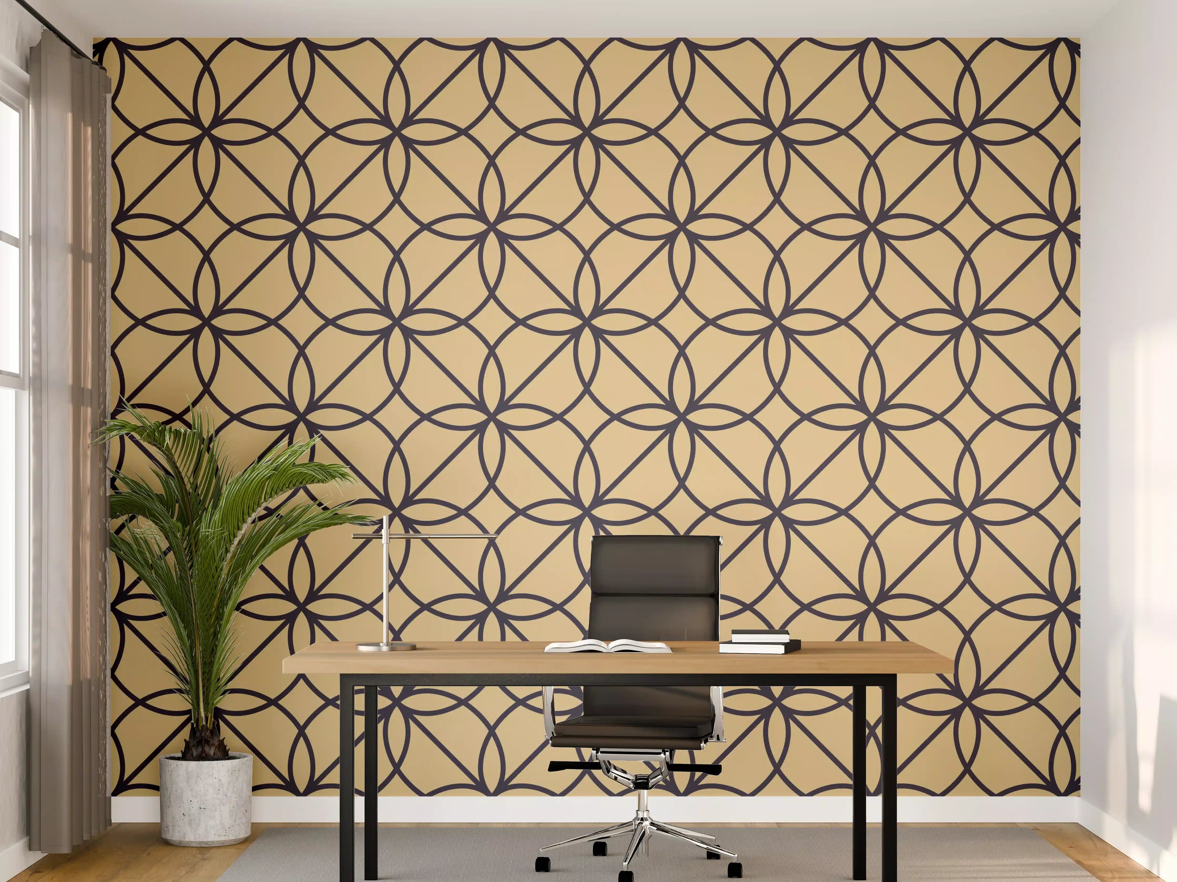Büro Wandgestaltung - Goldenes Geometrisches Muster