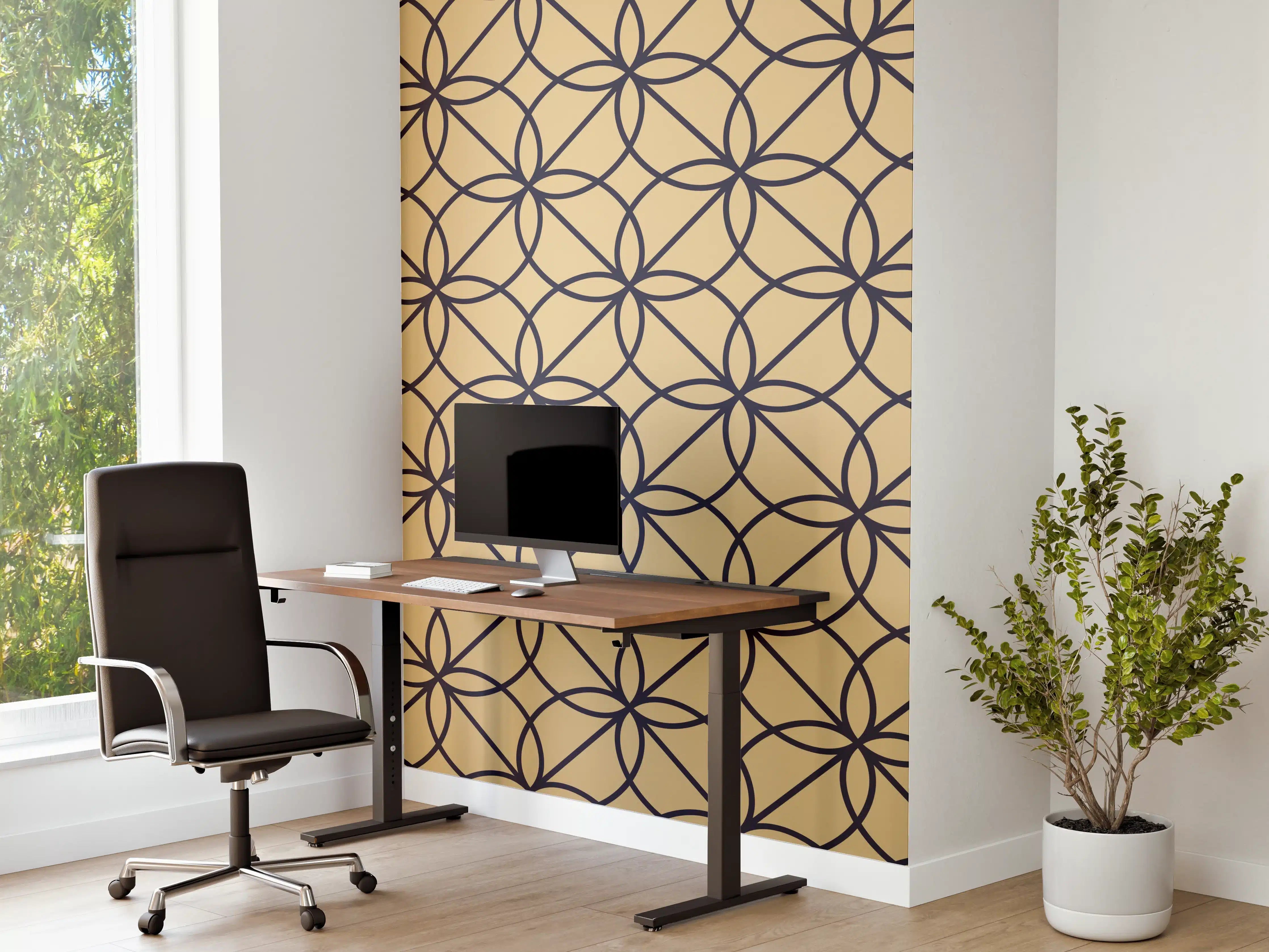 Büro Wandgestaltung - Goldenes Geometrisches Muster