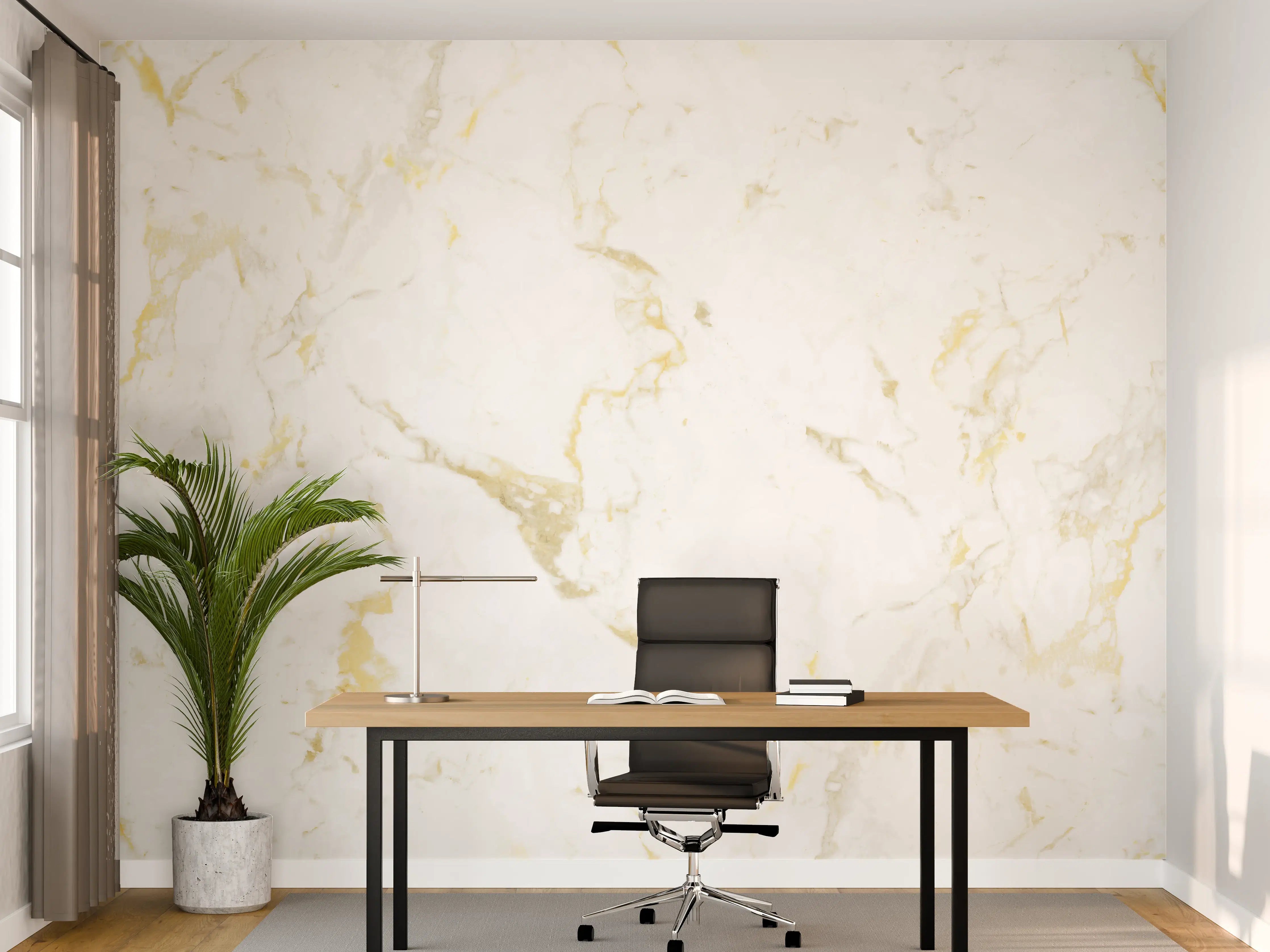 Büro Wandgestaltung - Goldmarmor Textur