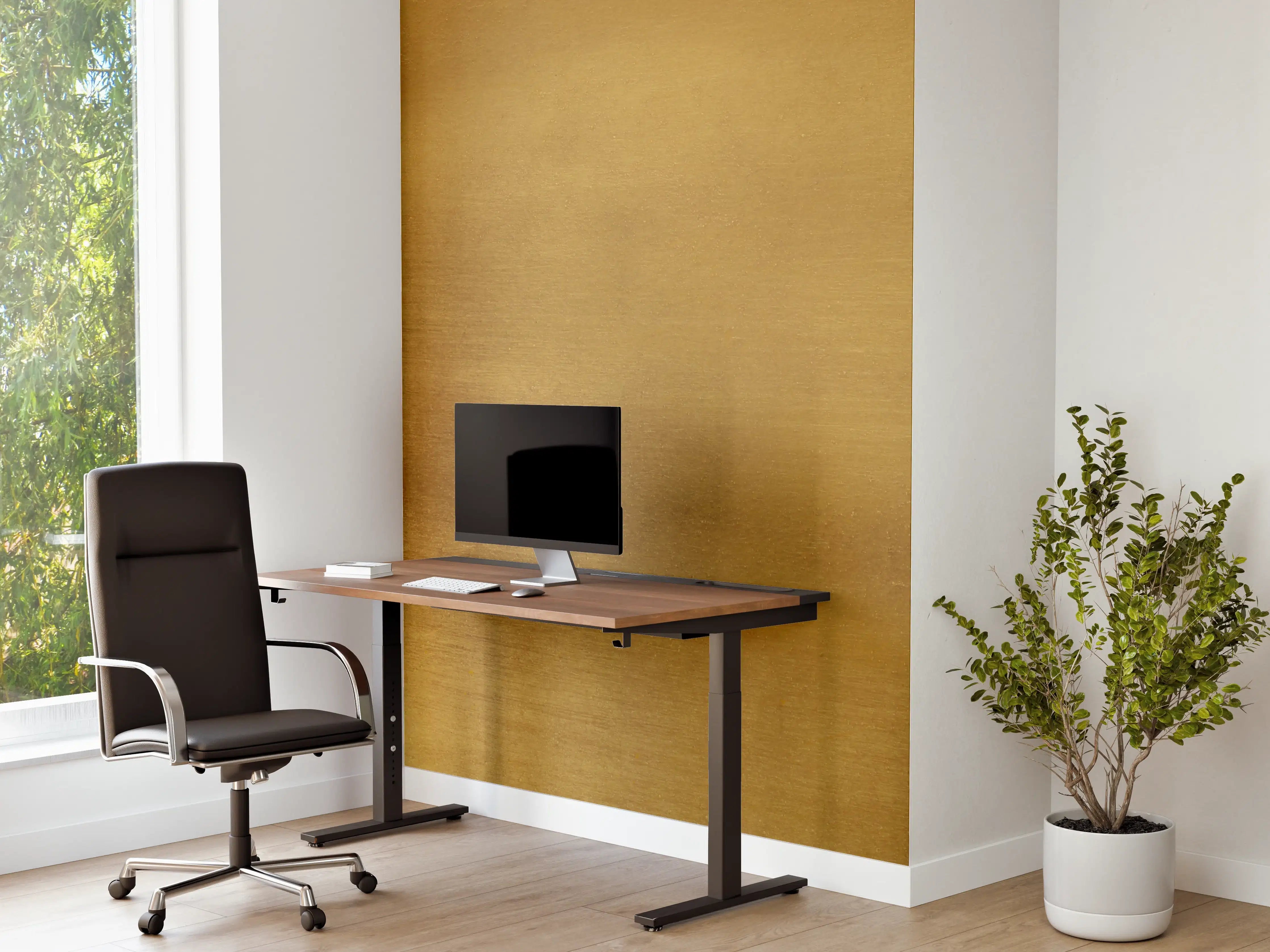 Büro Wandgestaltung - Goldschimmer in Grau