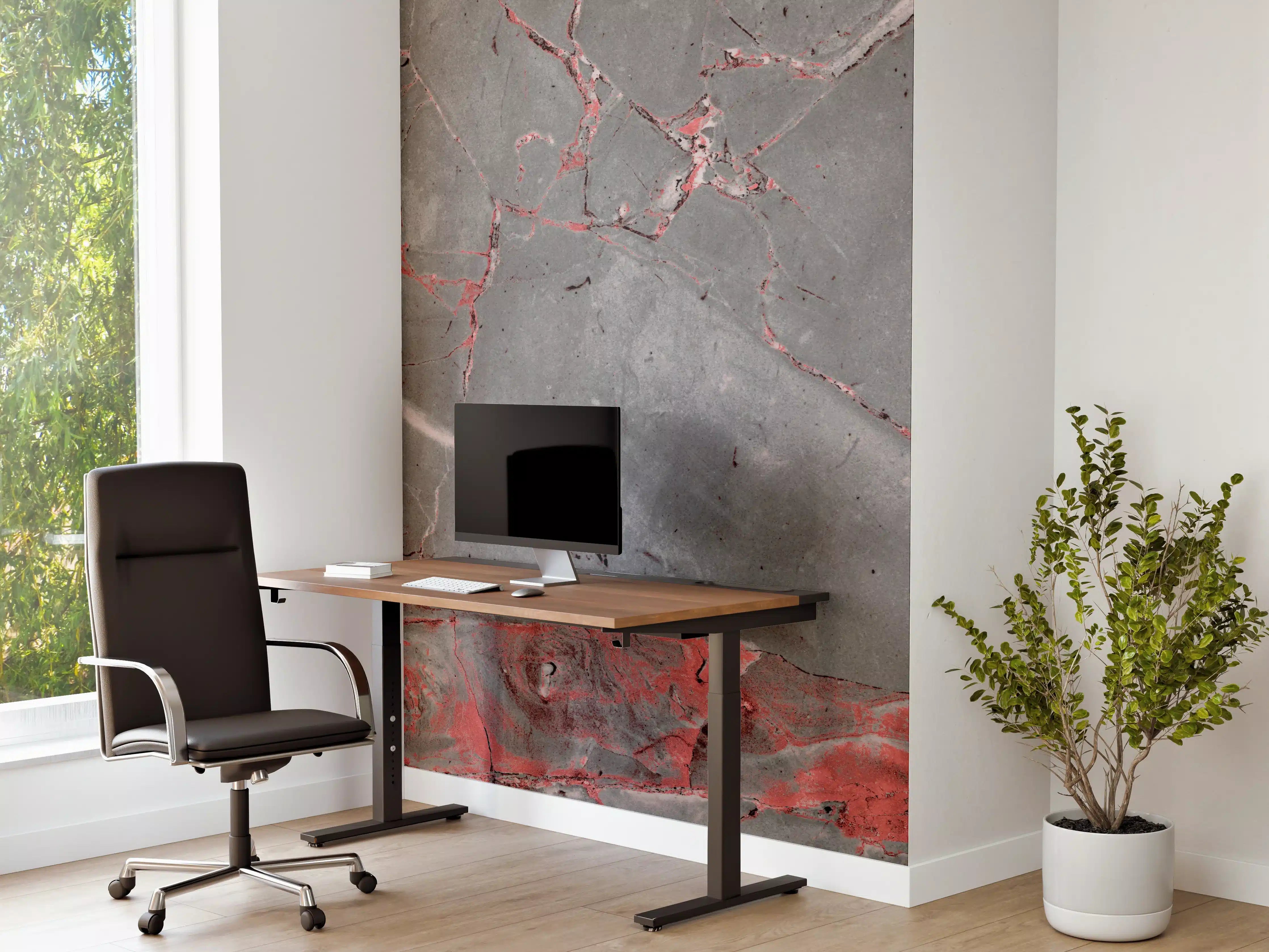 Büro Wandgestaltung - Gräulich-rote Marmor Textur