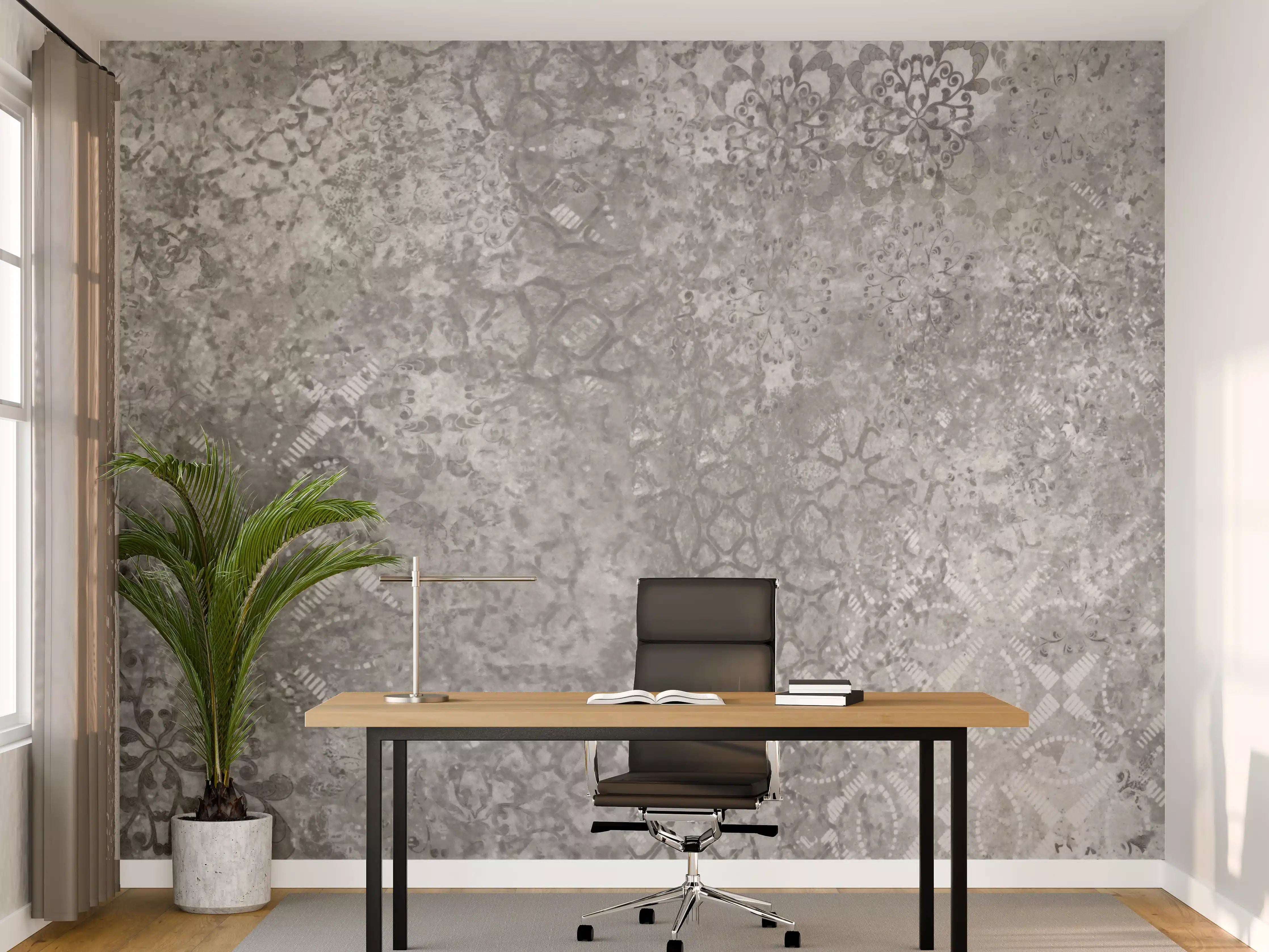 Büro Wandgestaltung - Gräuliche Patchwork Fliesen