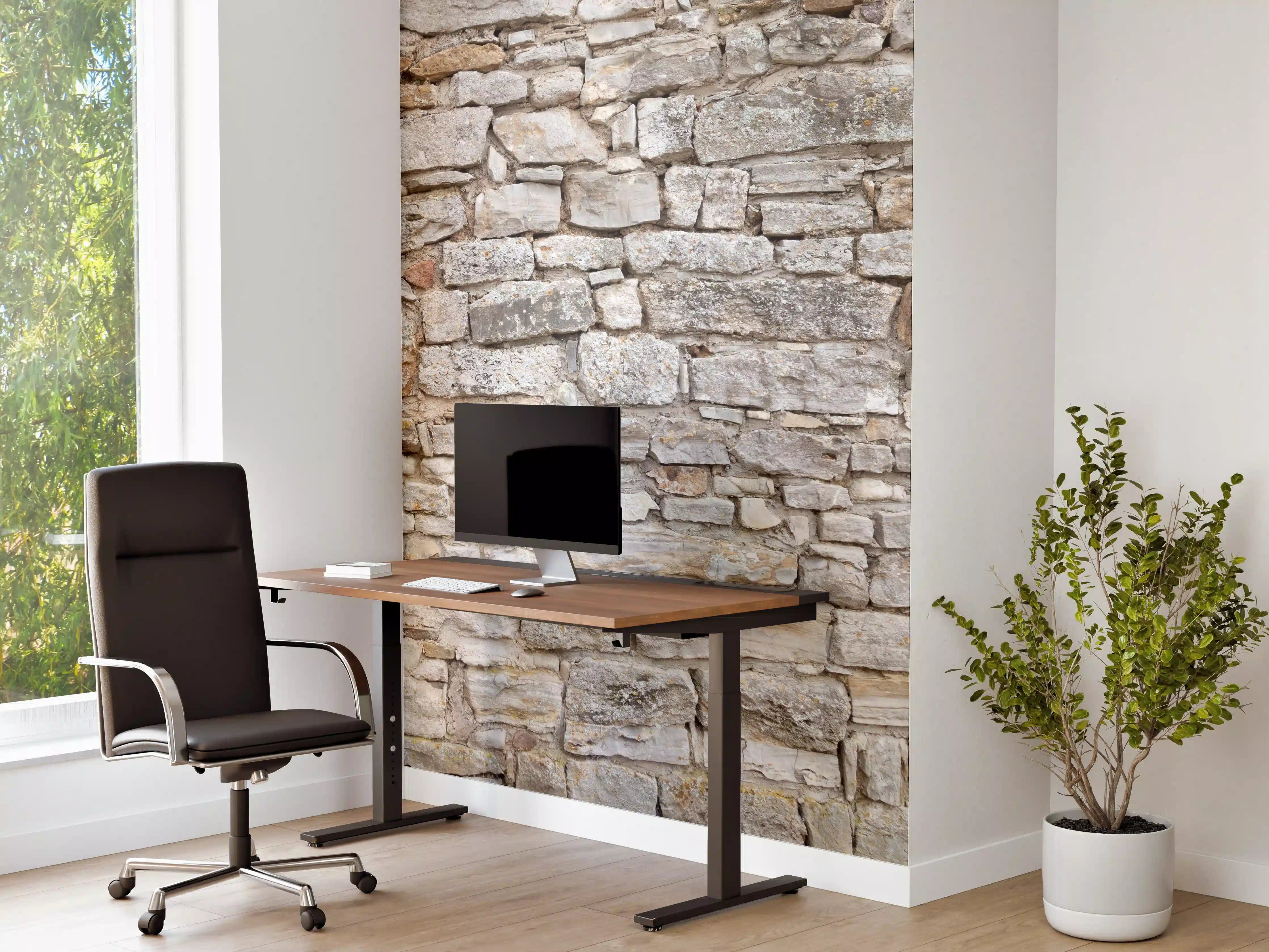 Büro Wandgestaltung - Gräuliche alte Mauer aus groben Steinen