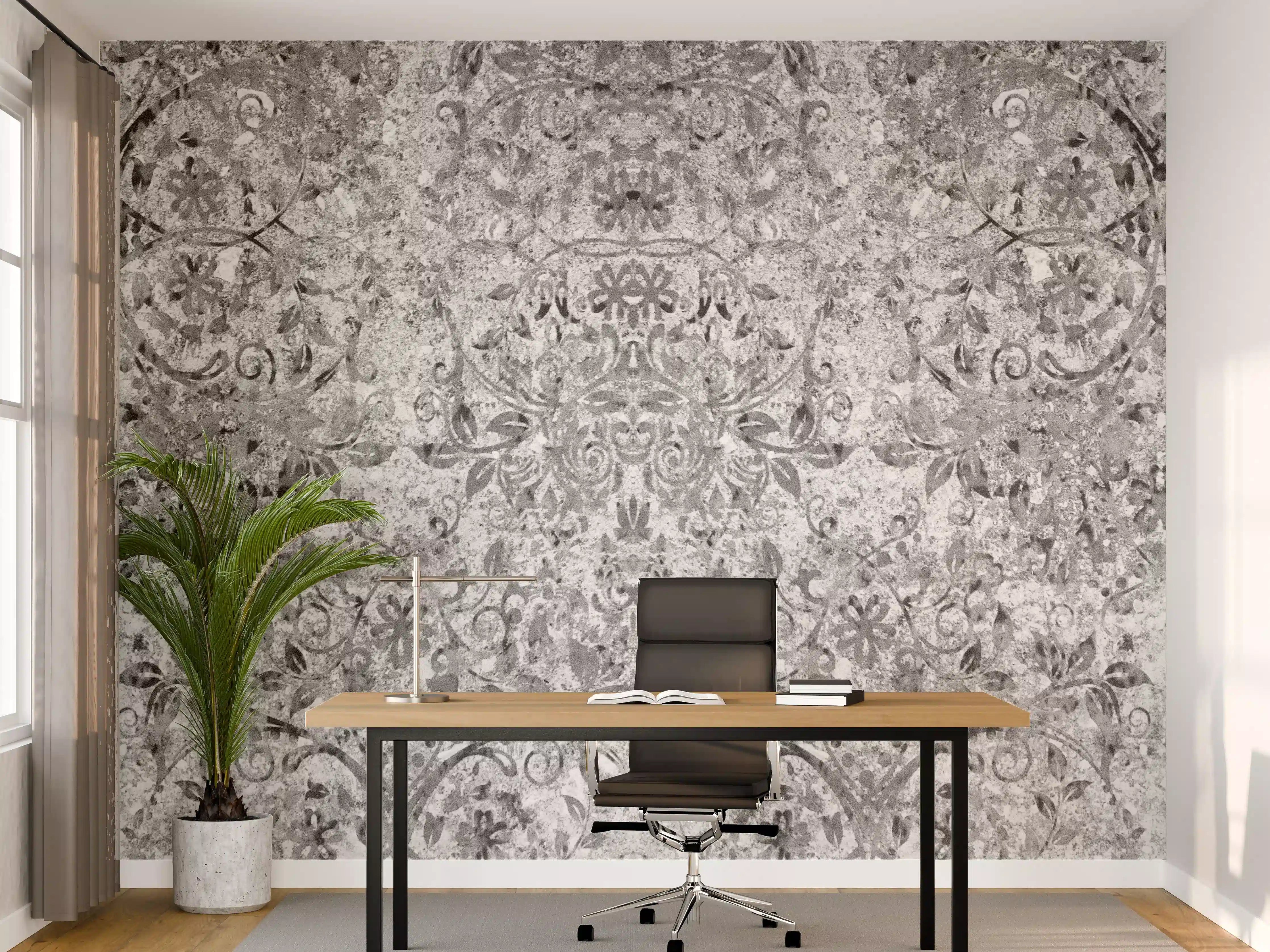 Büro Wandgestaltung - Gräuliche gealterte Tapet-Wand