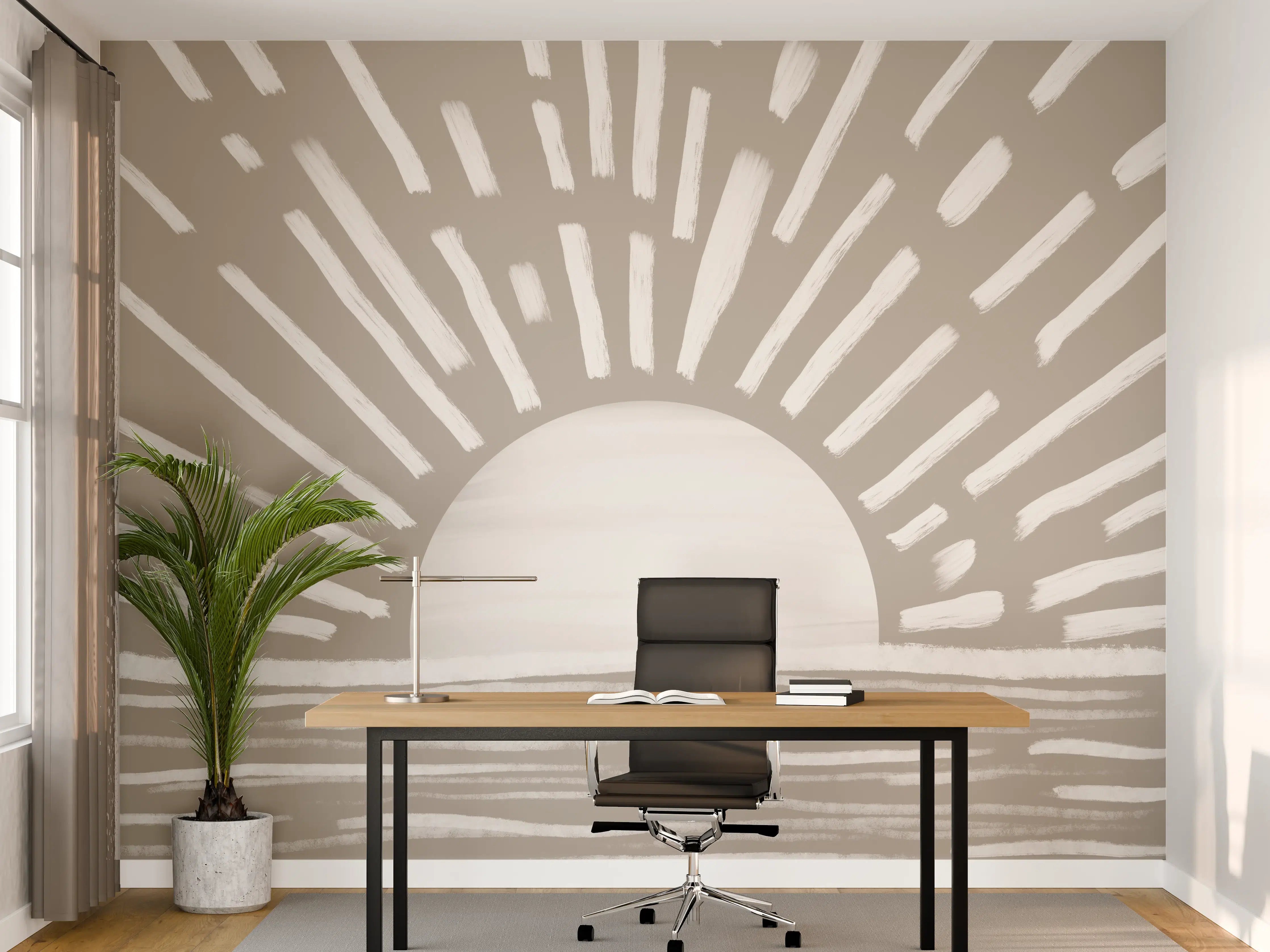 Büro Wandgestaltung - Gräuliches Design - Landschaft